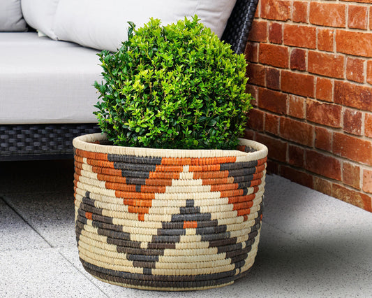 Dusk Bloom Handwoven Planter Basket - 12-inch PB-914