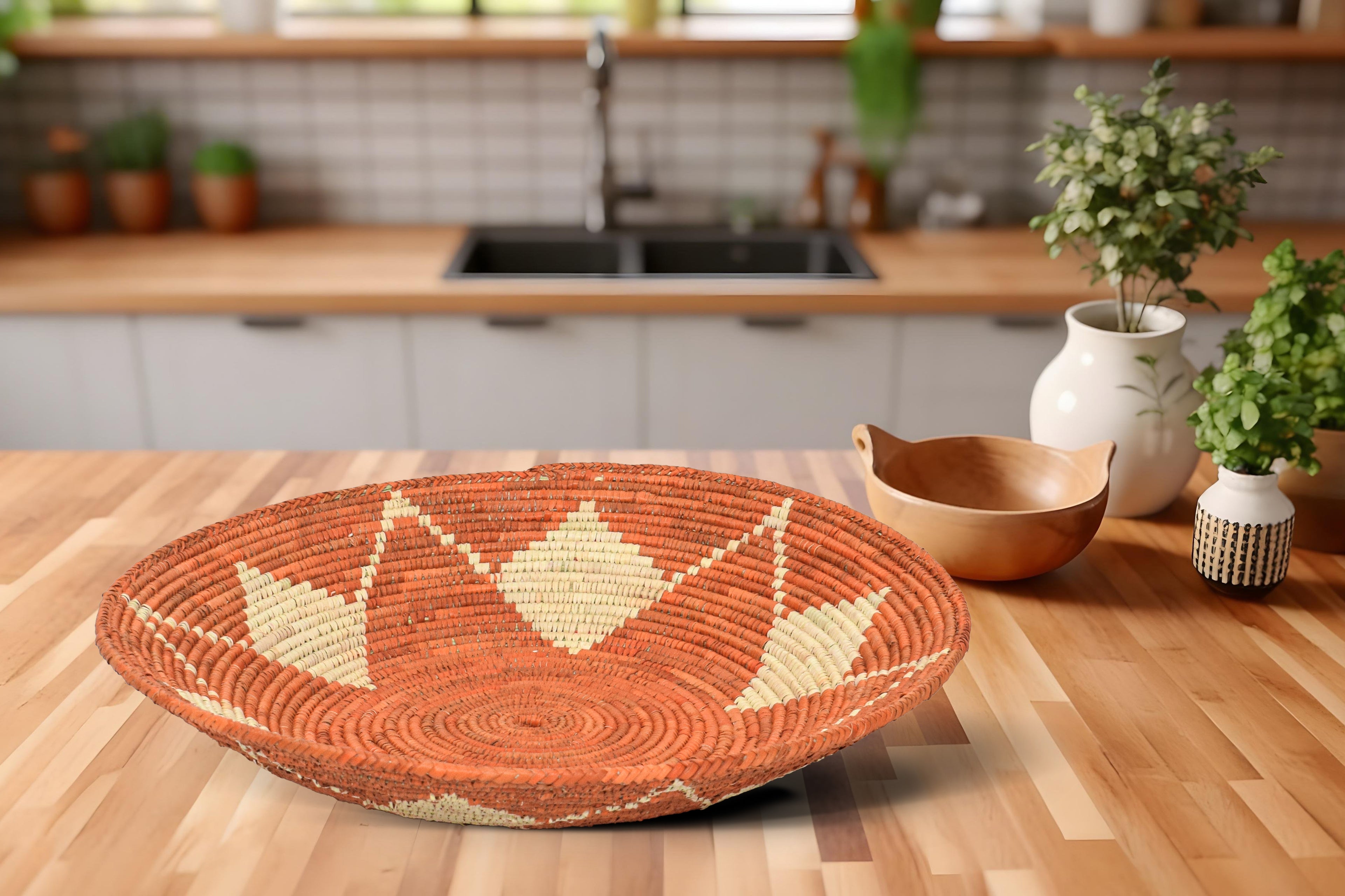Orange Lotus Bowl Basket