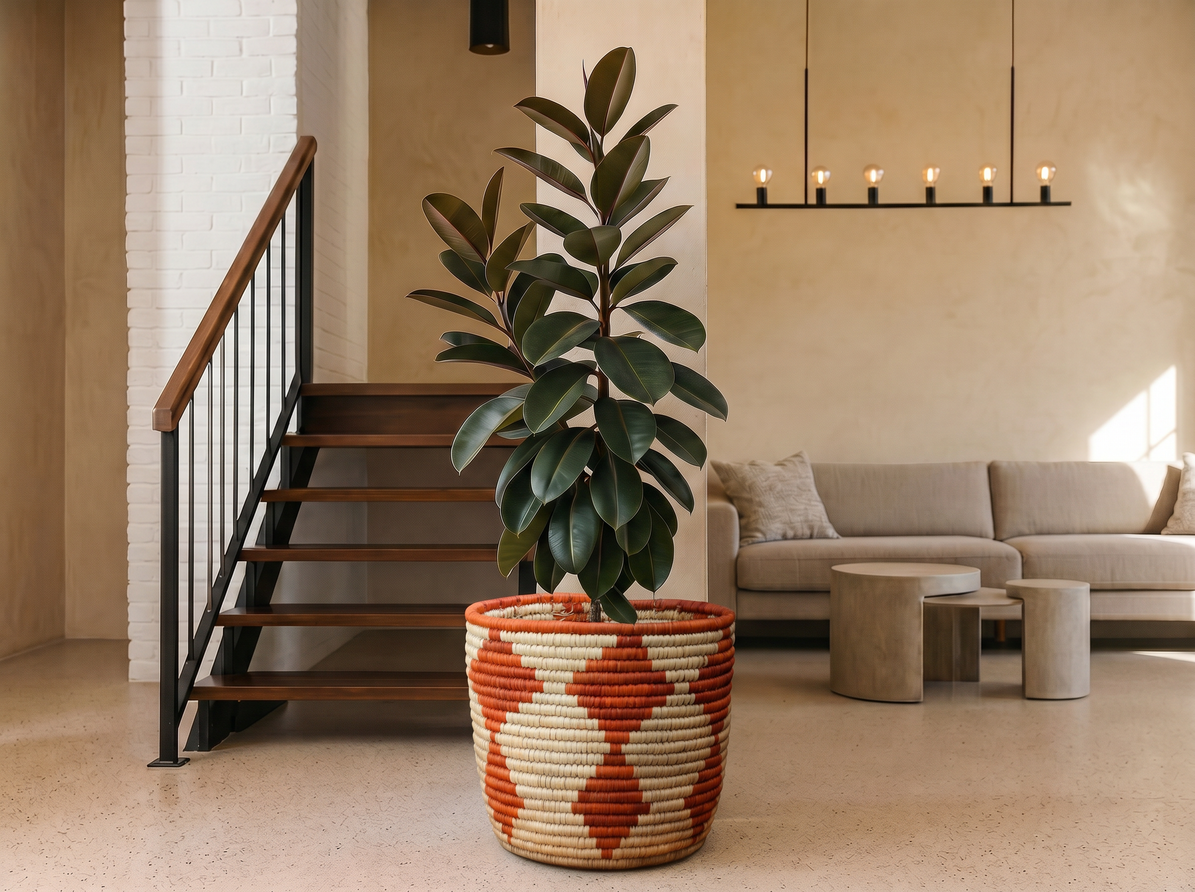 Cross Motif Planter Basket