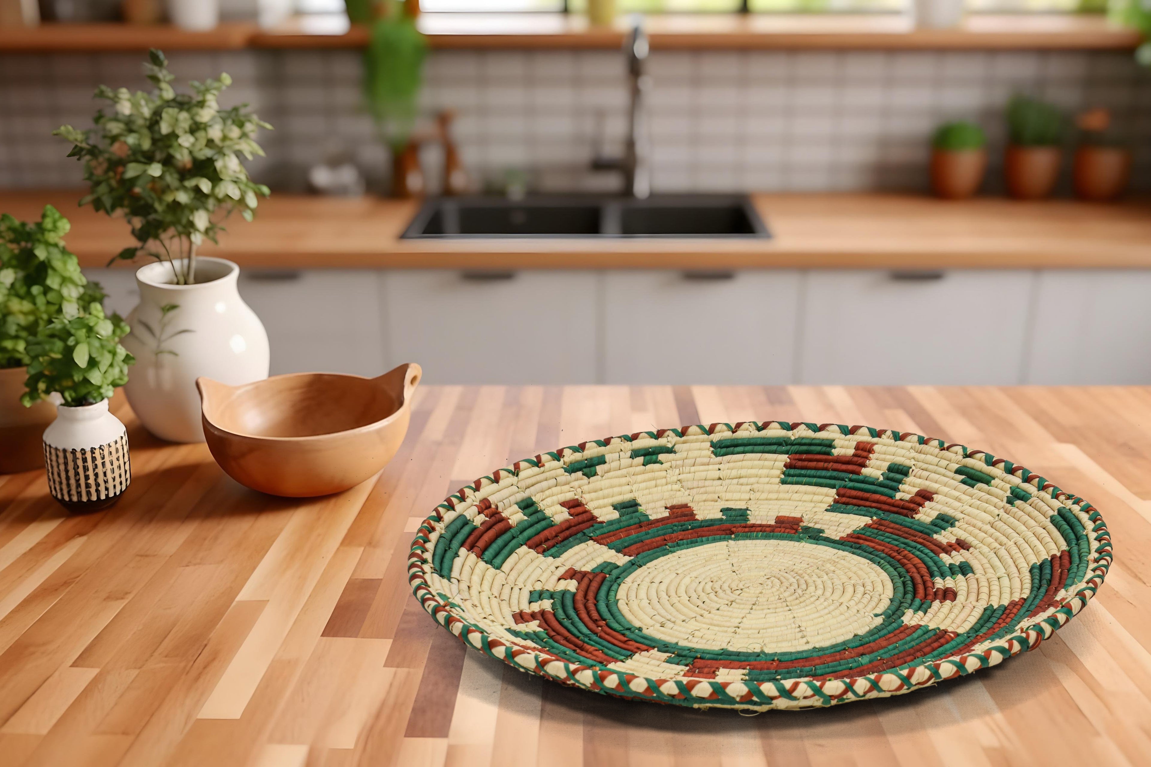 Turquoise Mesa Fan Flat Basket