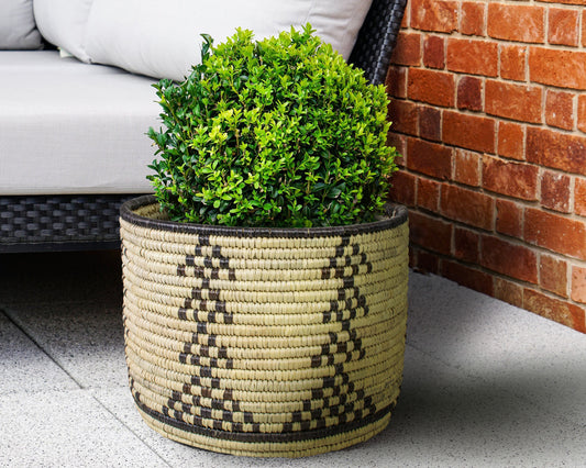 Crimson Dots Handwoven Planter Basket - 12-inch PB-912