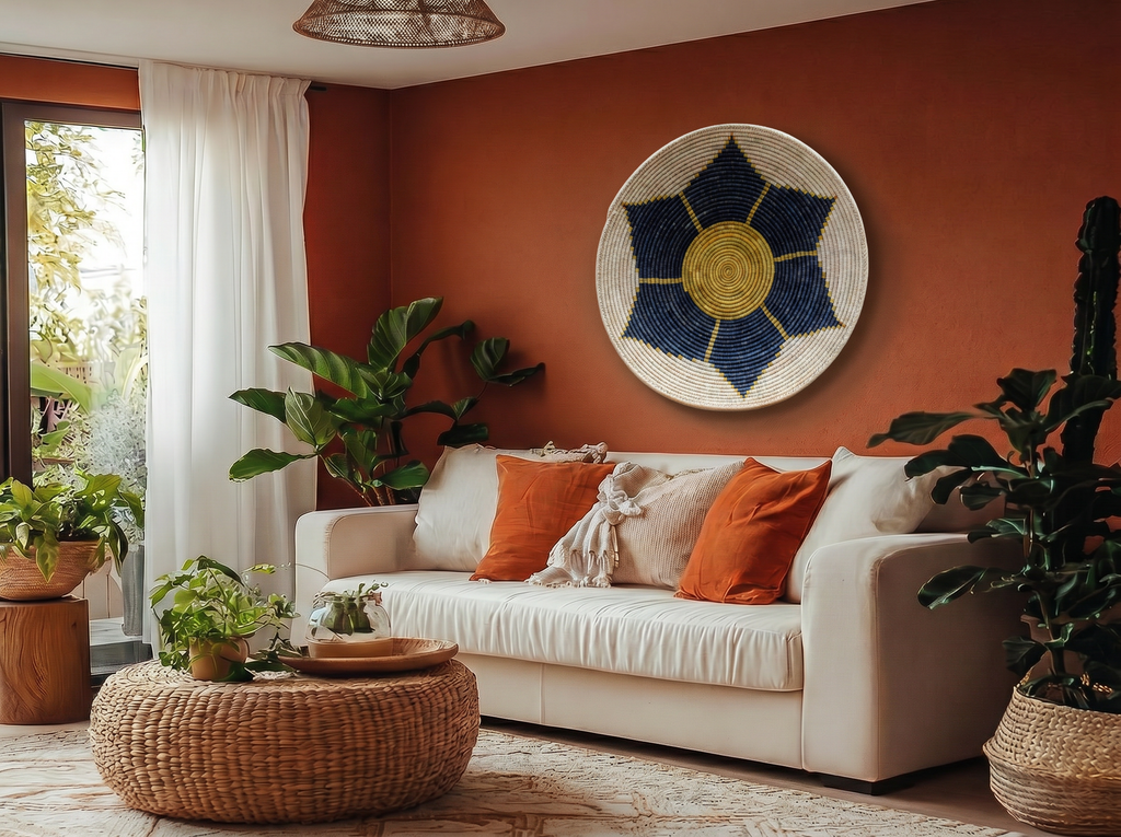 28" Dia Night Lotus Statement Wall Basket