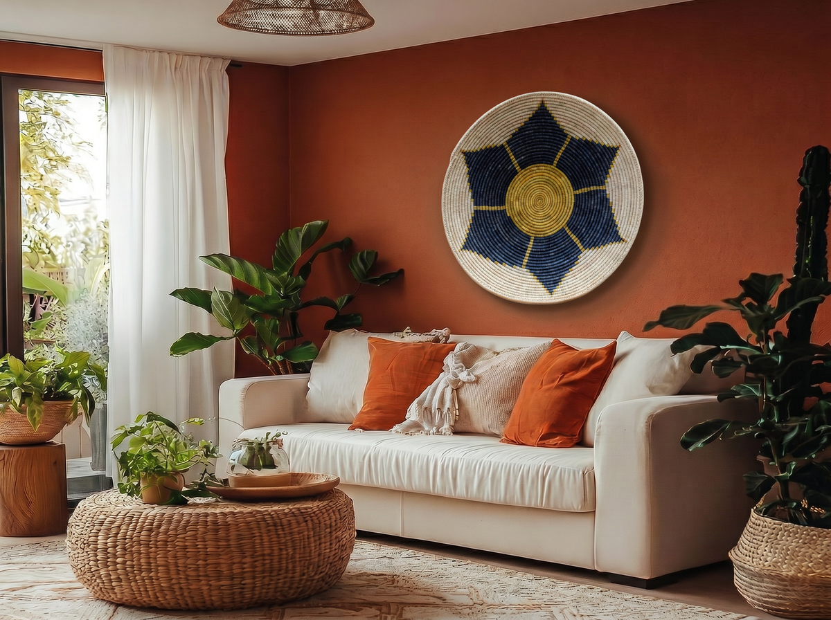 28" Dia Night Lotus Statement Wall Basket