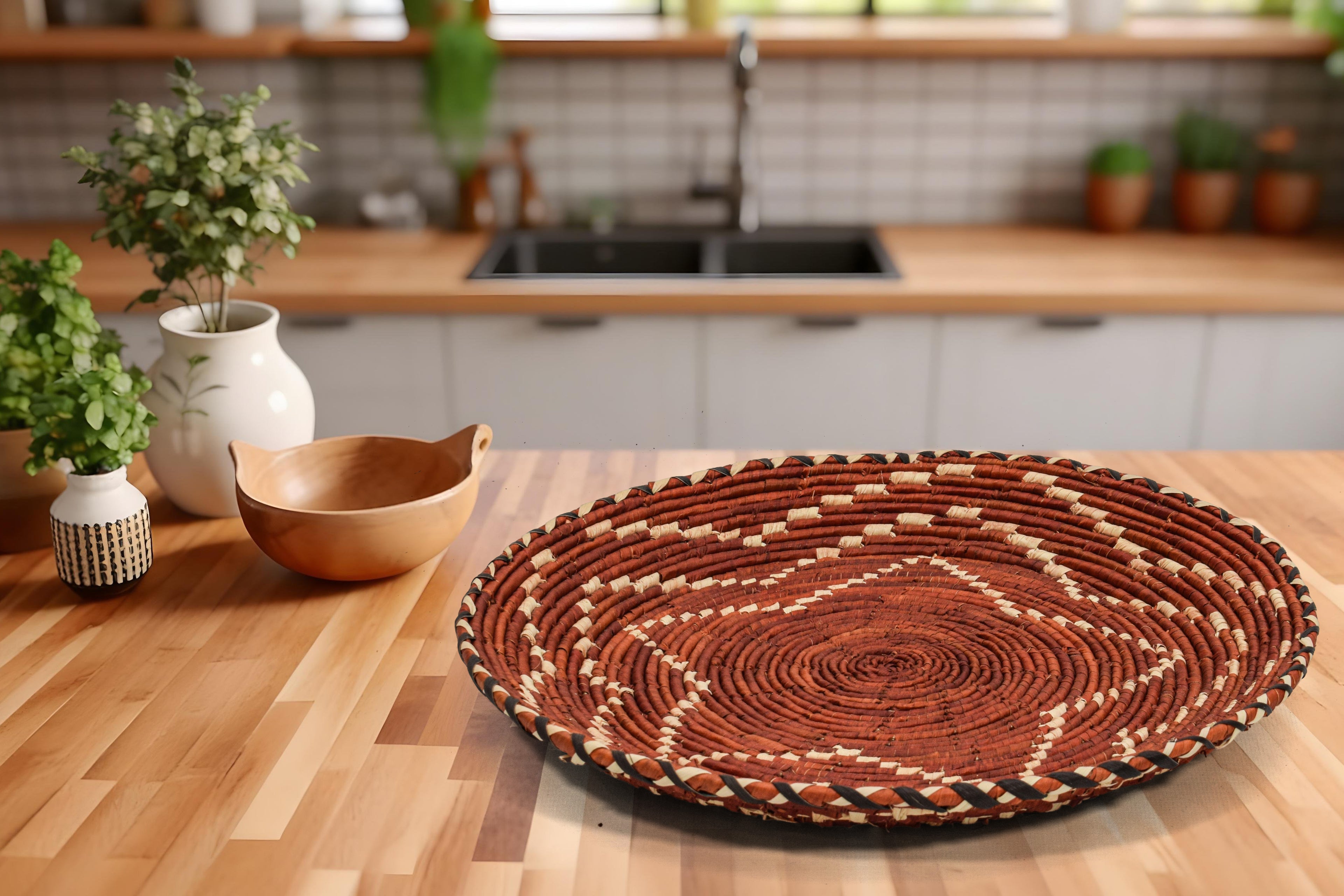 Fierry Red Flat Basket 12-inch