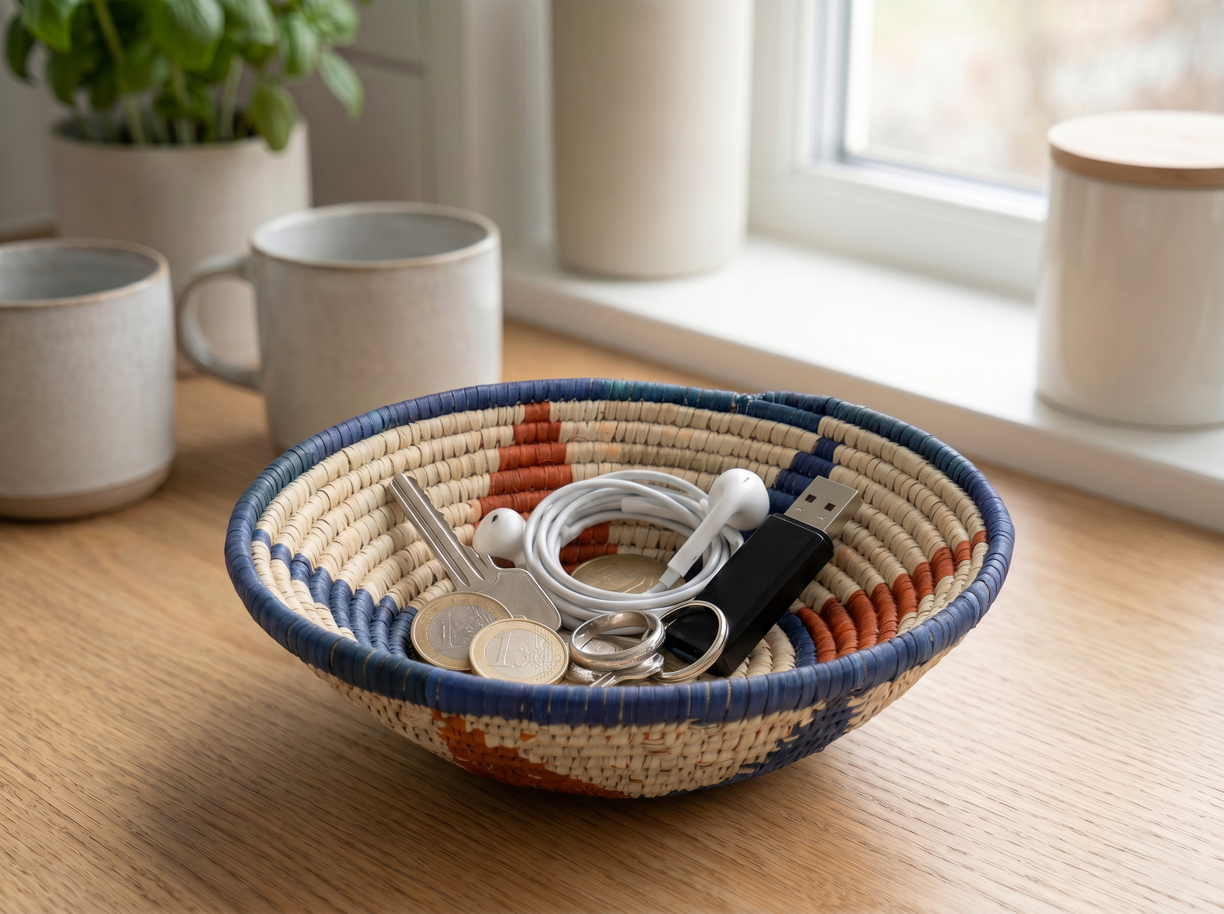 Blue & Orange Star Bowl Basket