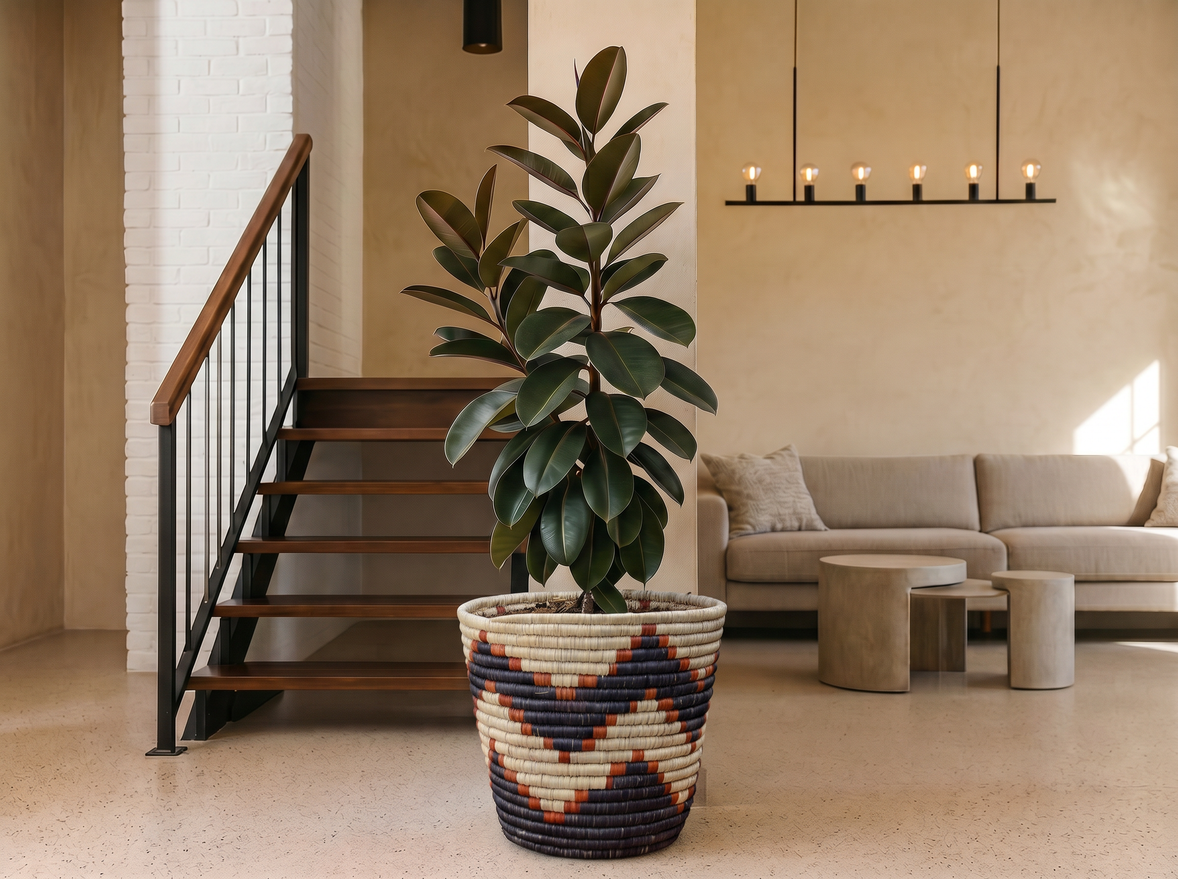 Diagonal Zigzag Planter Basket