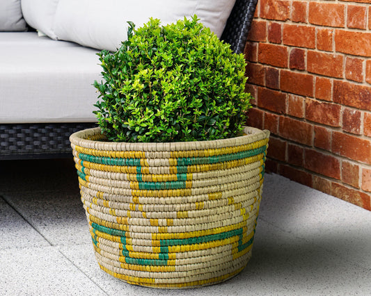 Mesa Wave Handwoven Planter Basket - 12-inch PB-916