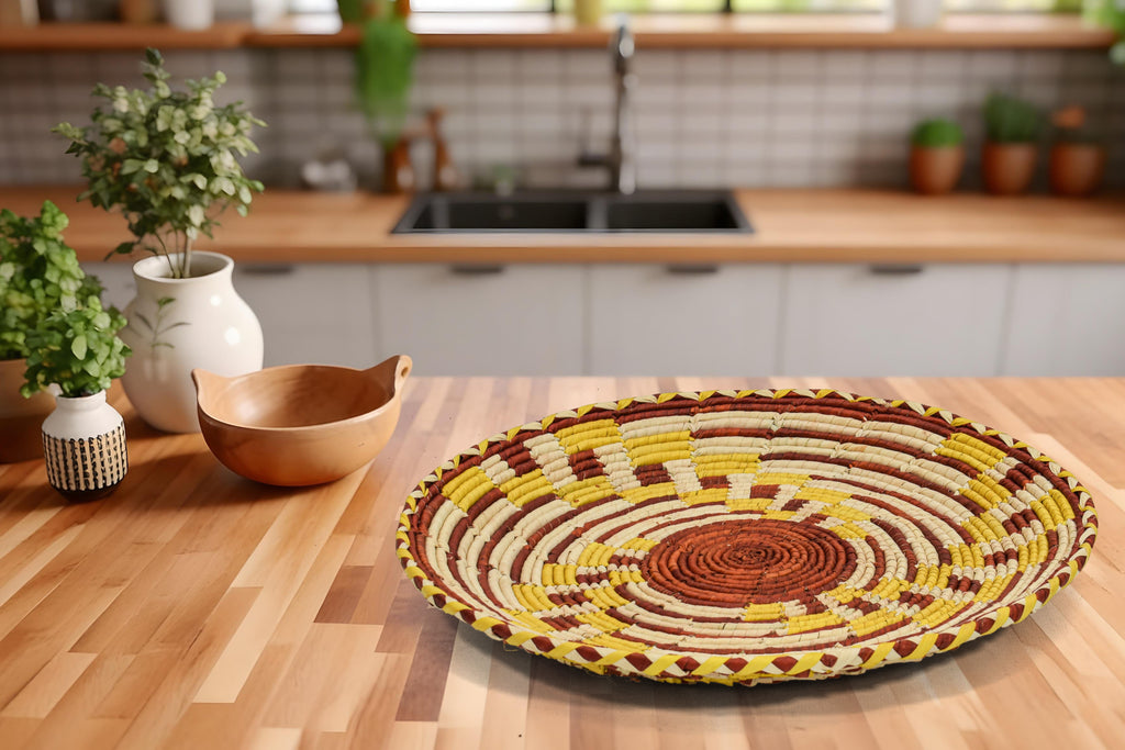 Ochre Fan Flat Basket