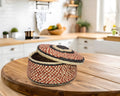 Rust Checker Lidded Basket