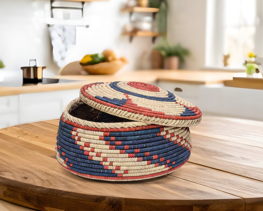 Blooming Flower Lidded Basket