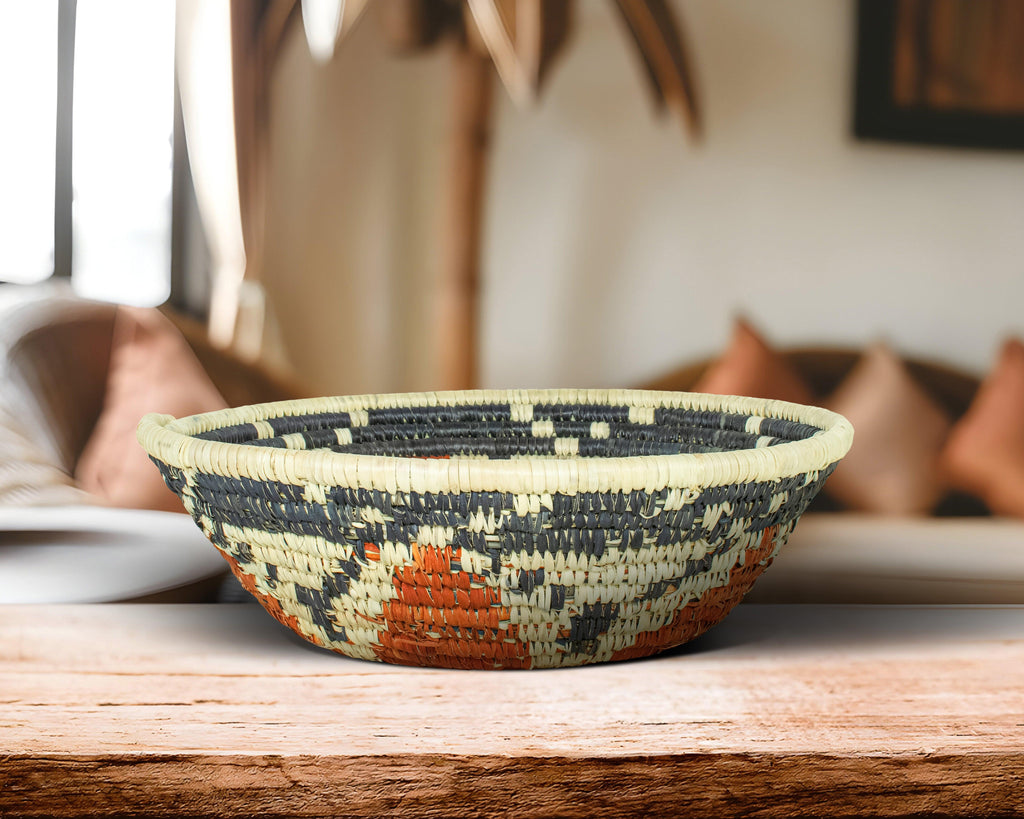 Indigo Weave Red Bowl Basket 8-inch LBW-411-7