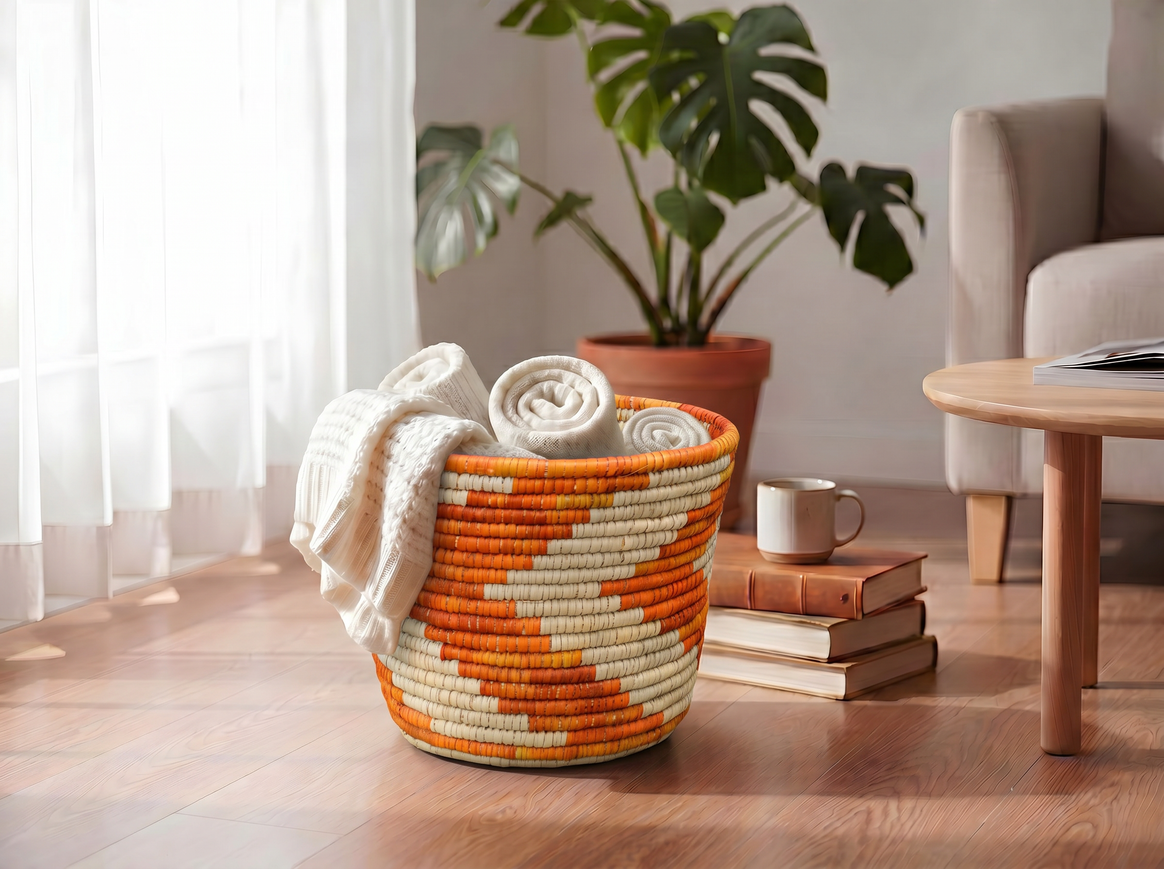 Amber Chevrons Planter Basket