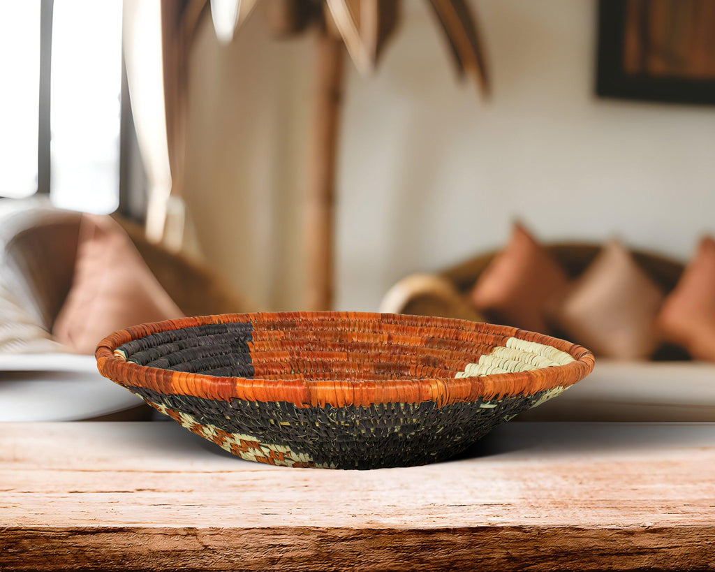 Three-Part Harmony Brown Bowl Basket 8-inch LBW-429-7