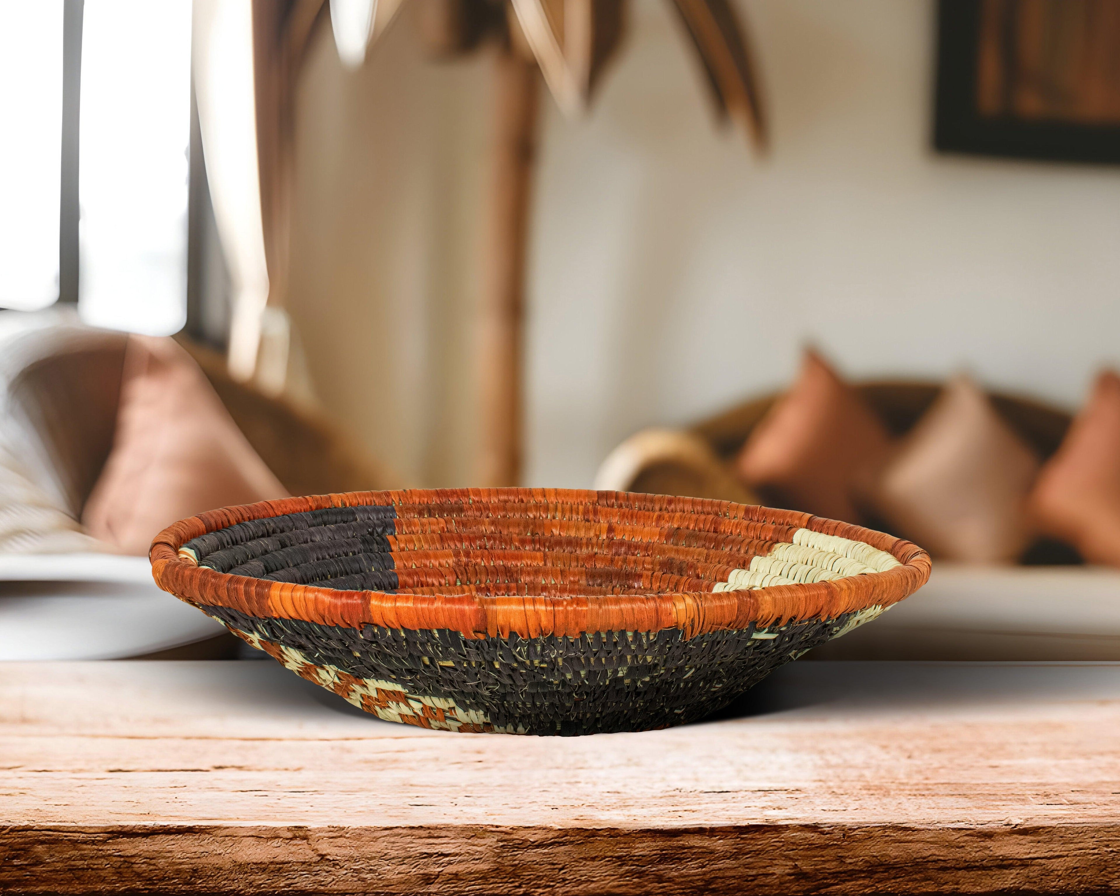 Three-Part Harmony Brown Bowl Basket 8-inch LBW-429-7