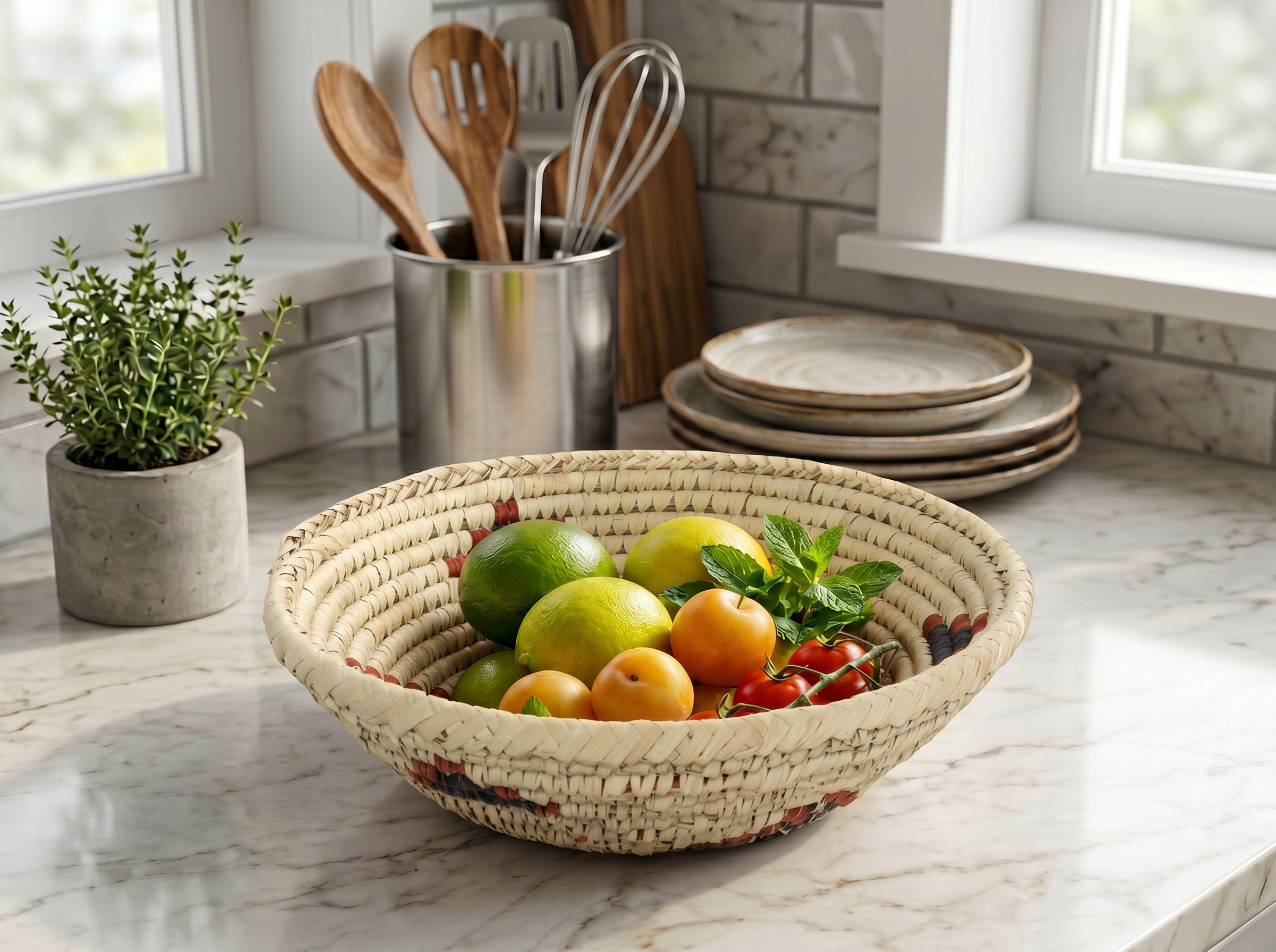 Black Triangles Bowl Basket