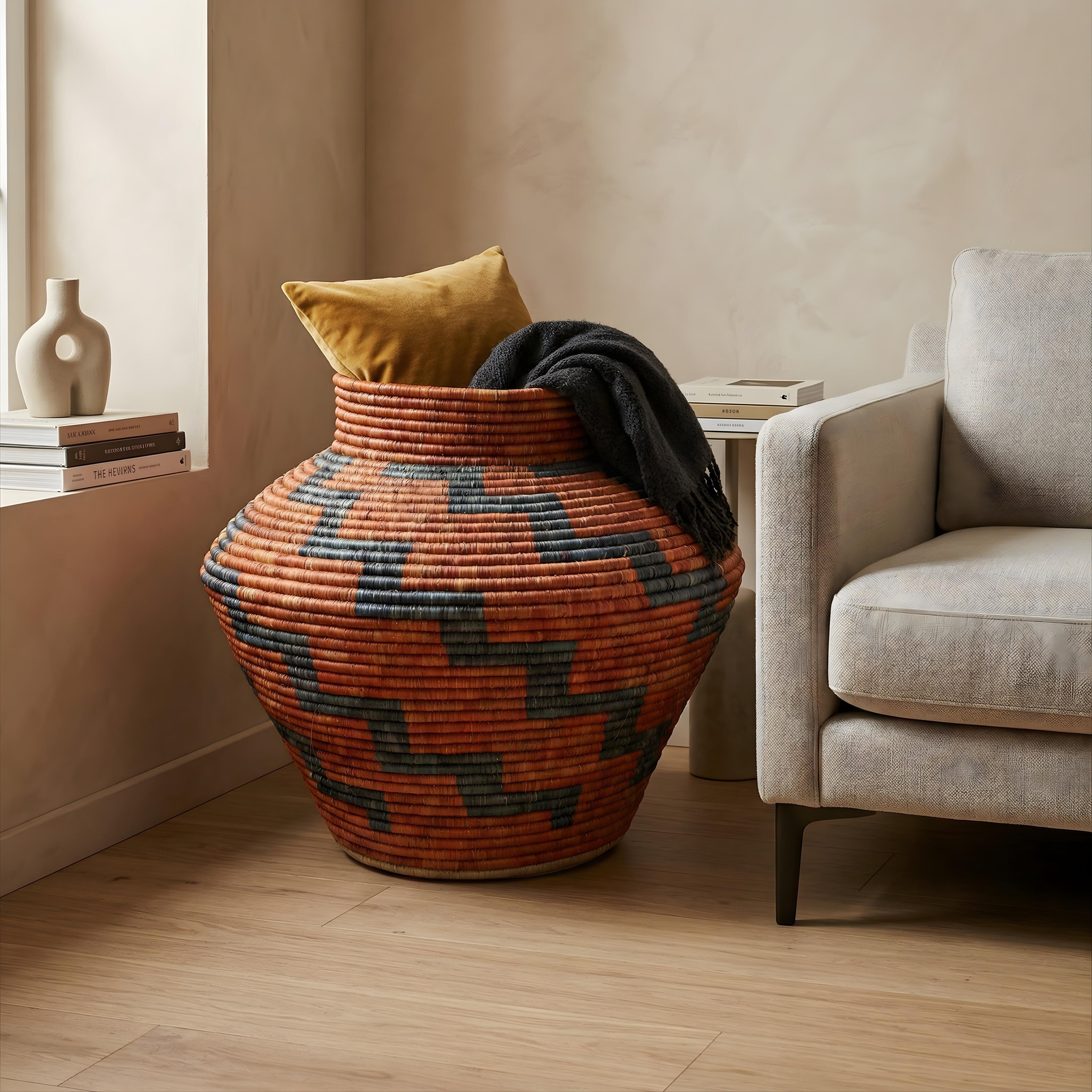 Terracotta Diamond Potter Vase I