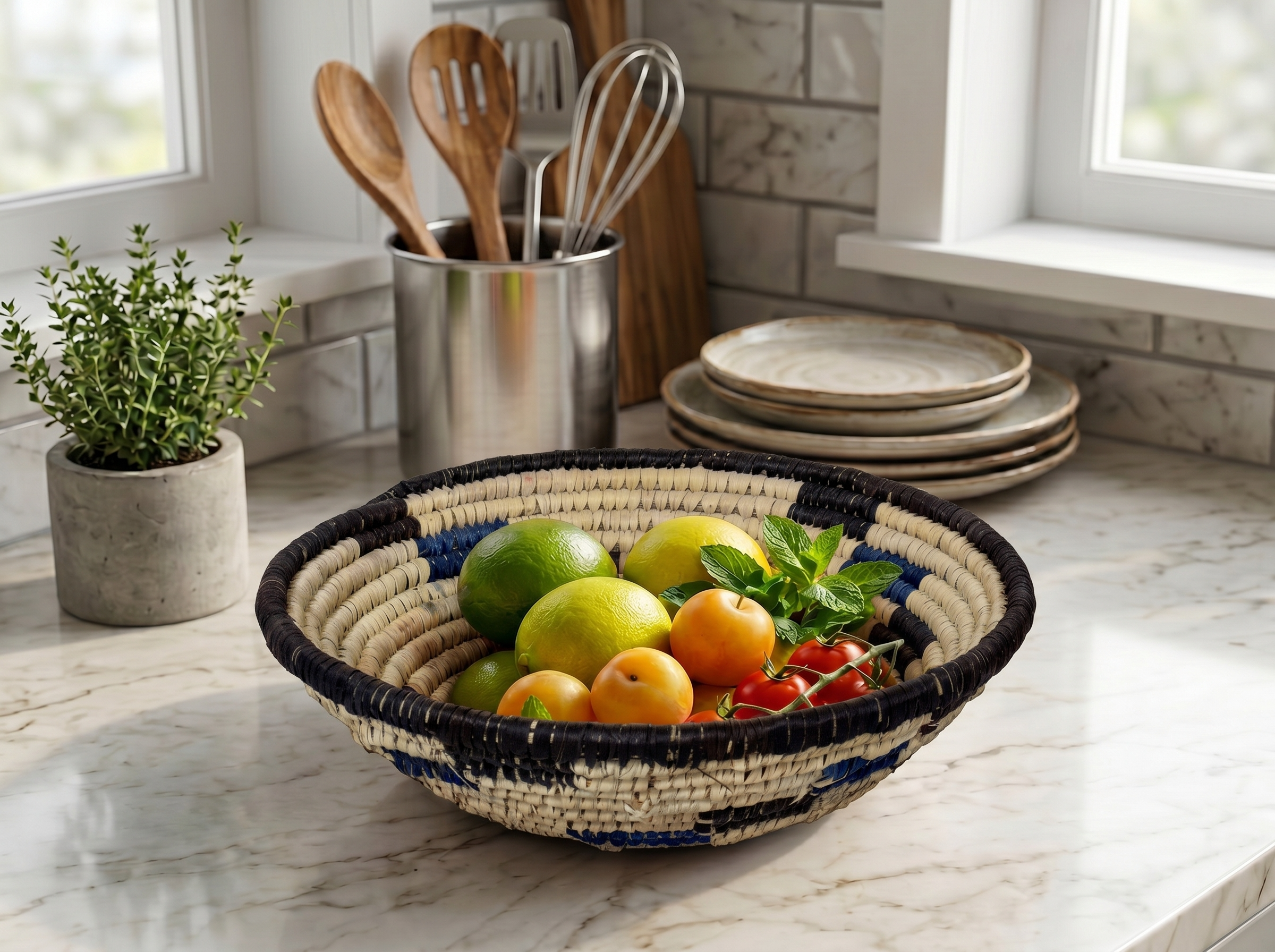 Black Staircase Bowl Basket