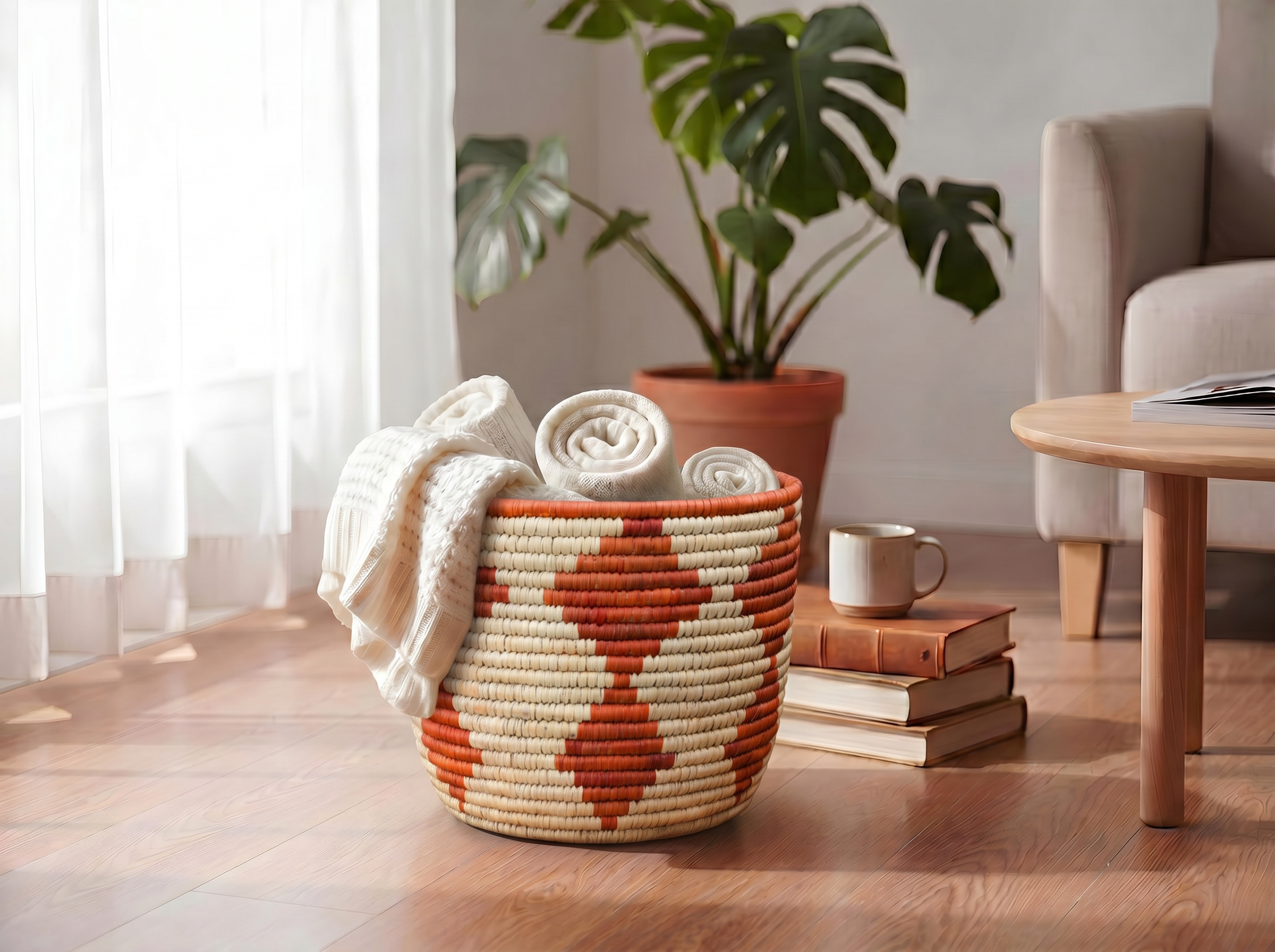 Cross Motif Planter Basket