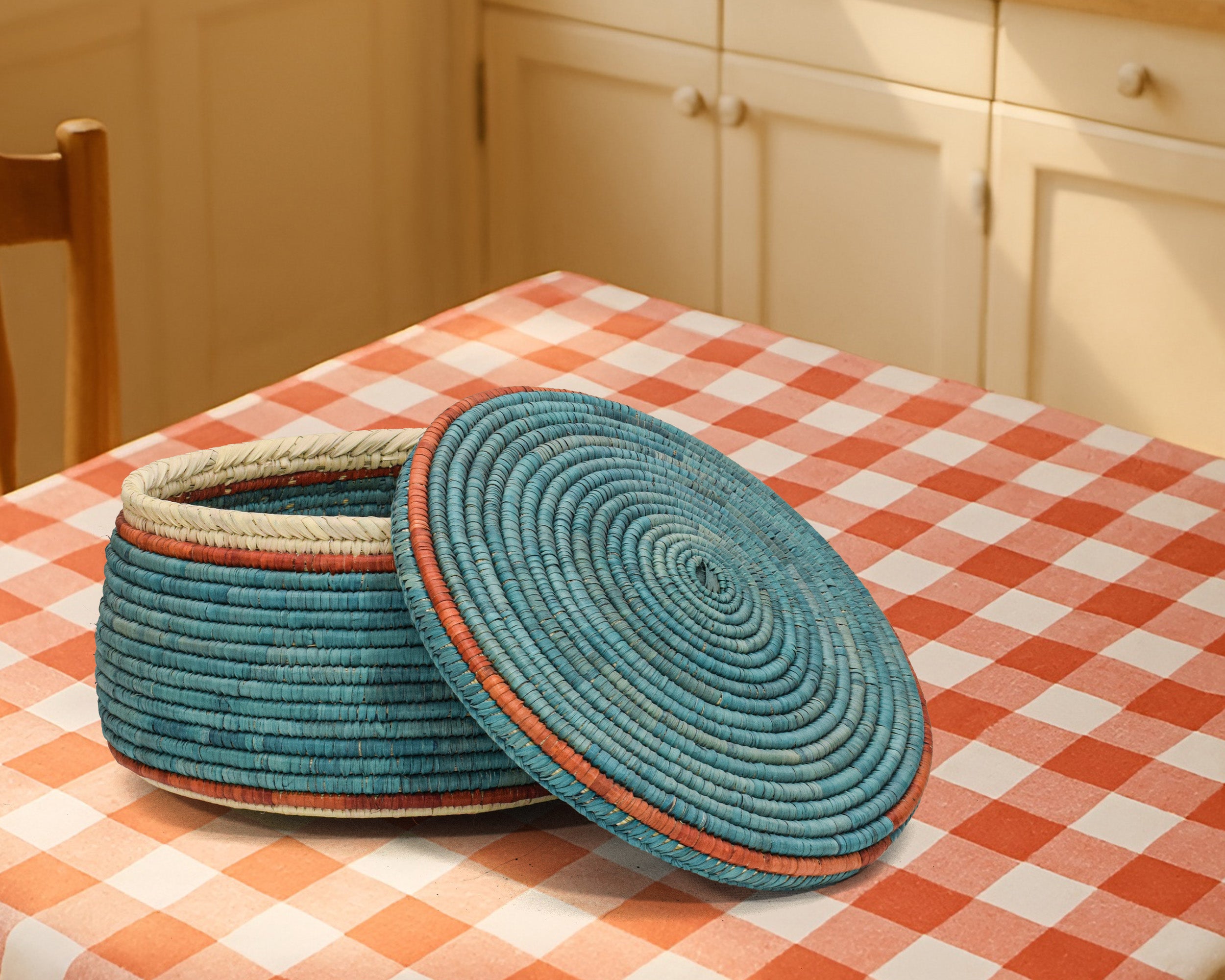 Turqouise Plain Lid Basket PR-645-12