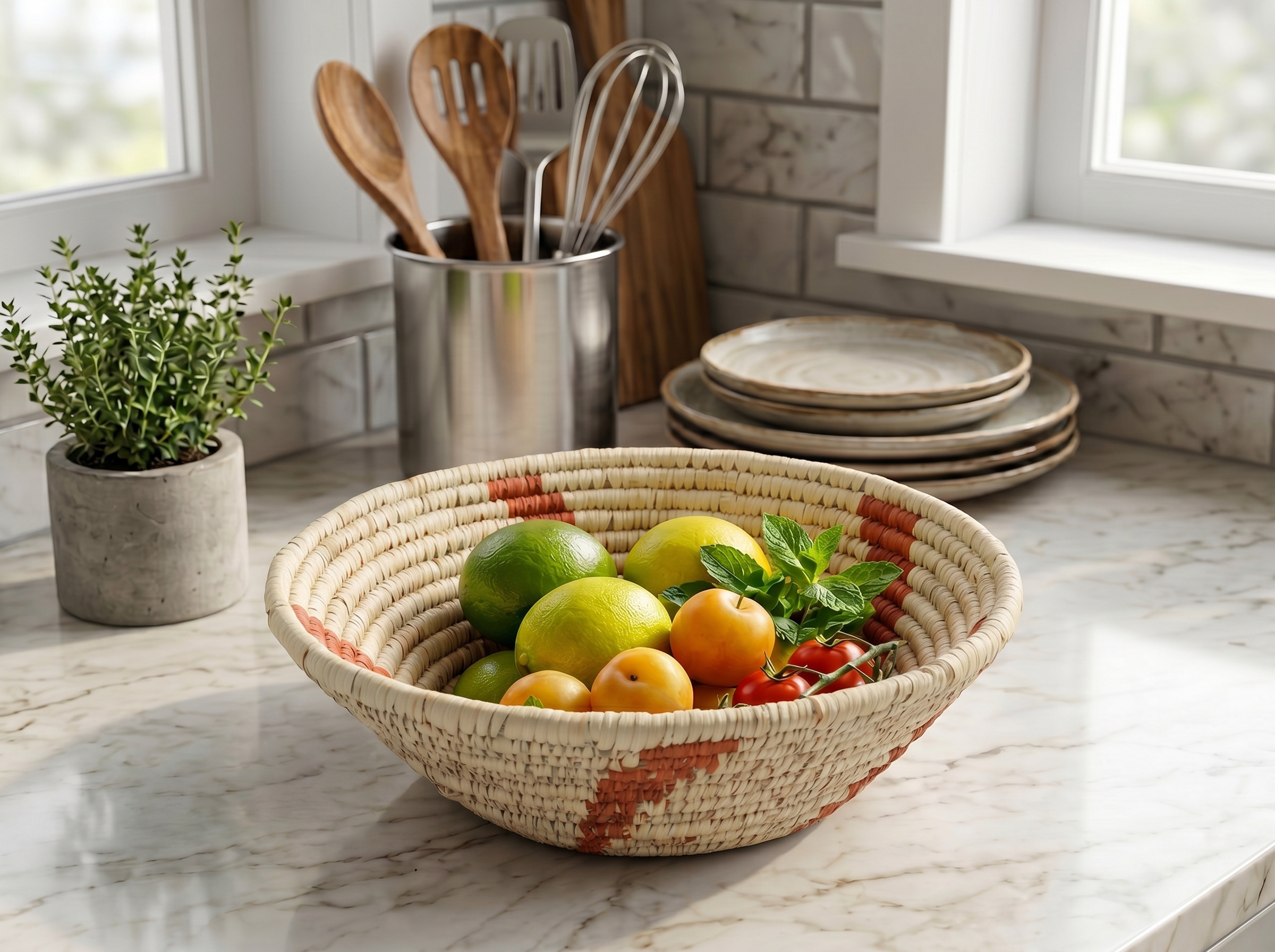 Rustic Swirl Bowl Basket