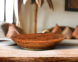 Stratified Desert Brown Bowl Basket 8-inch