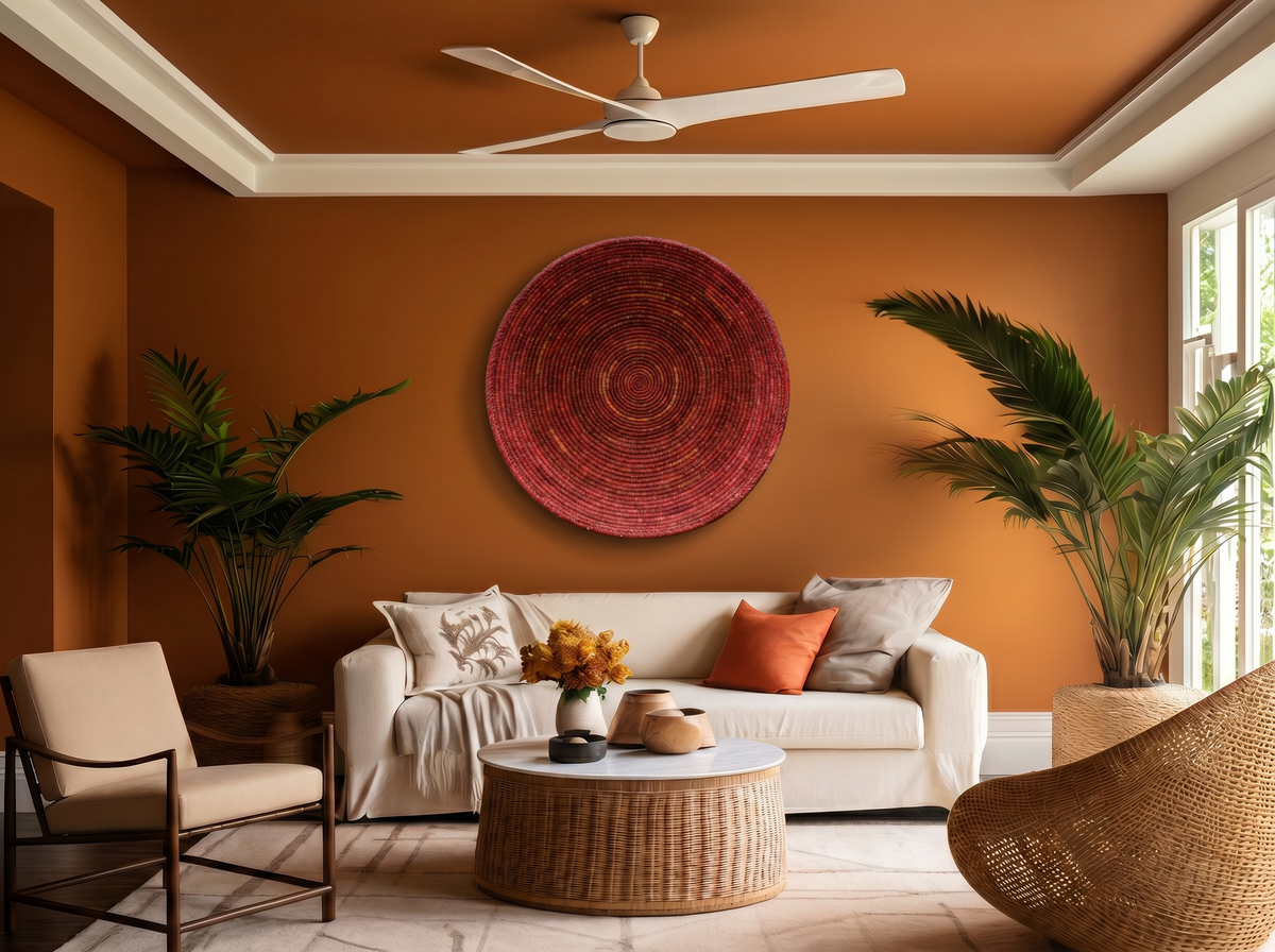 28" Dia Rusty Plain Statement Wall Basket