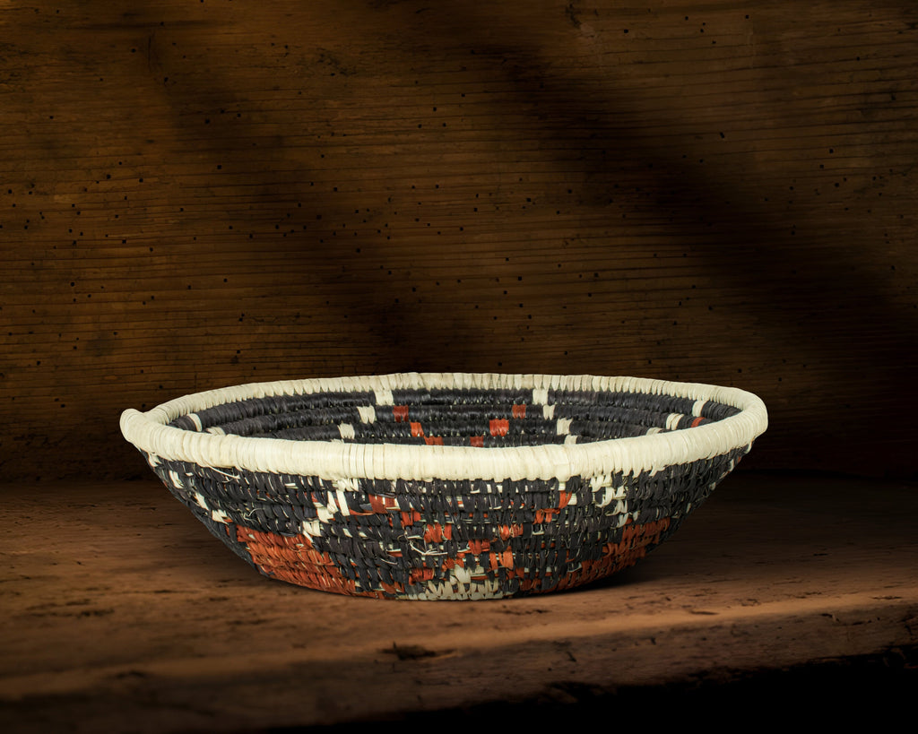 Stellar Drift Weave Black Bowl Basket 8-inch LBW-463-7