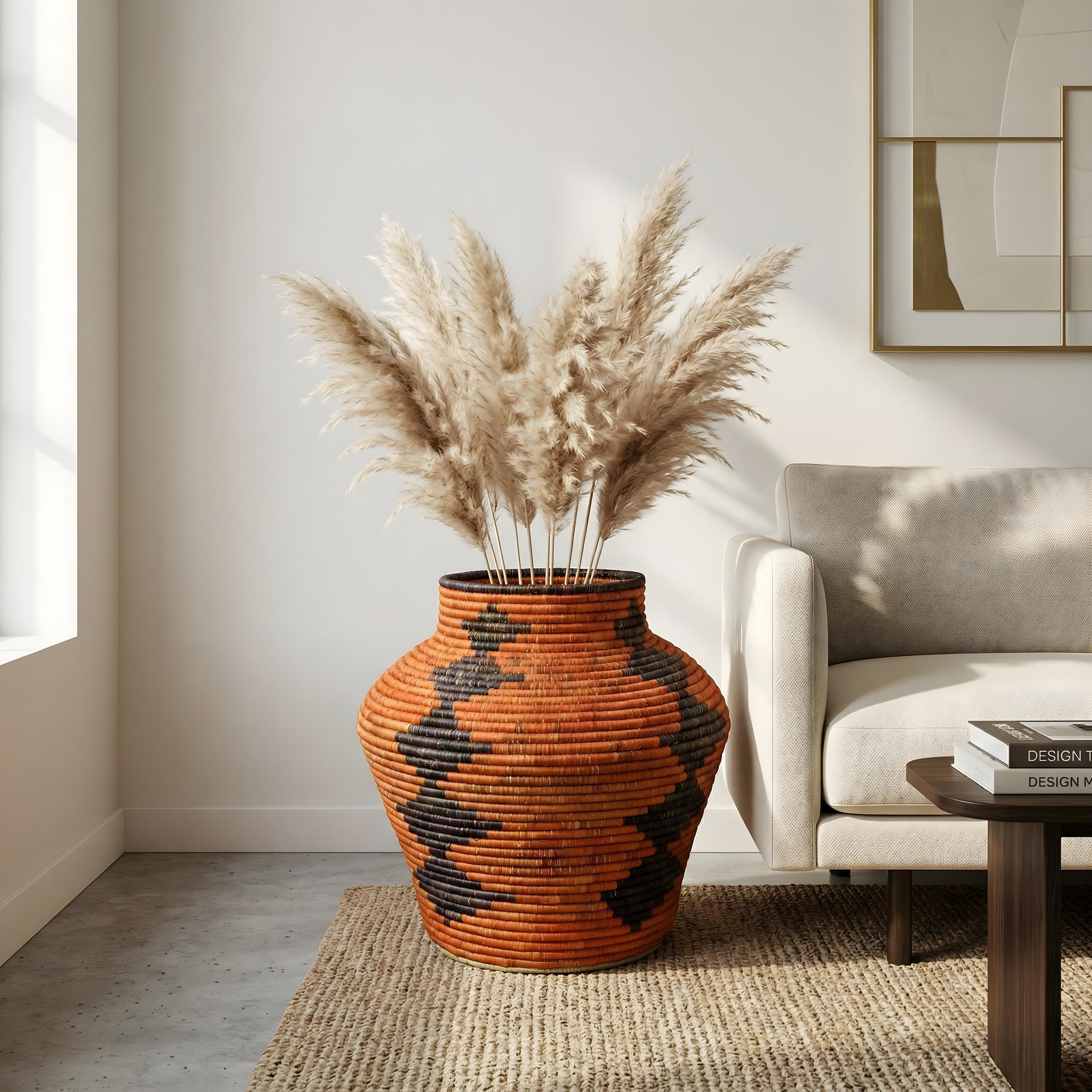 Charcoal Diamonds Potter Vase