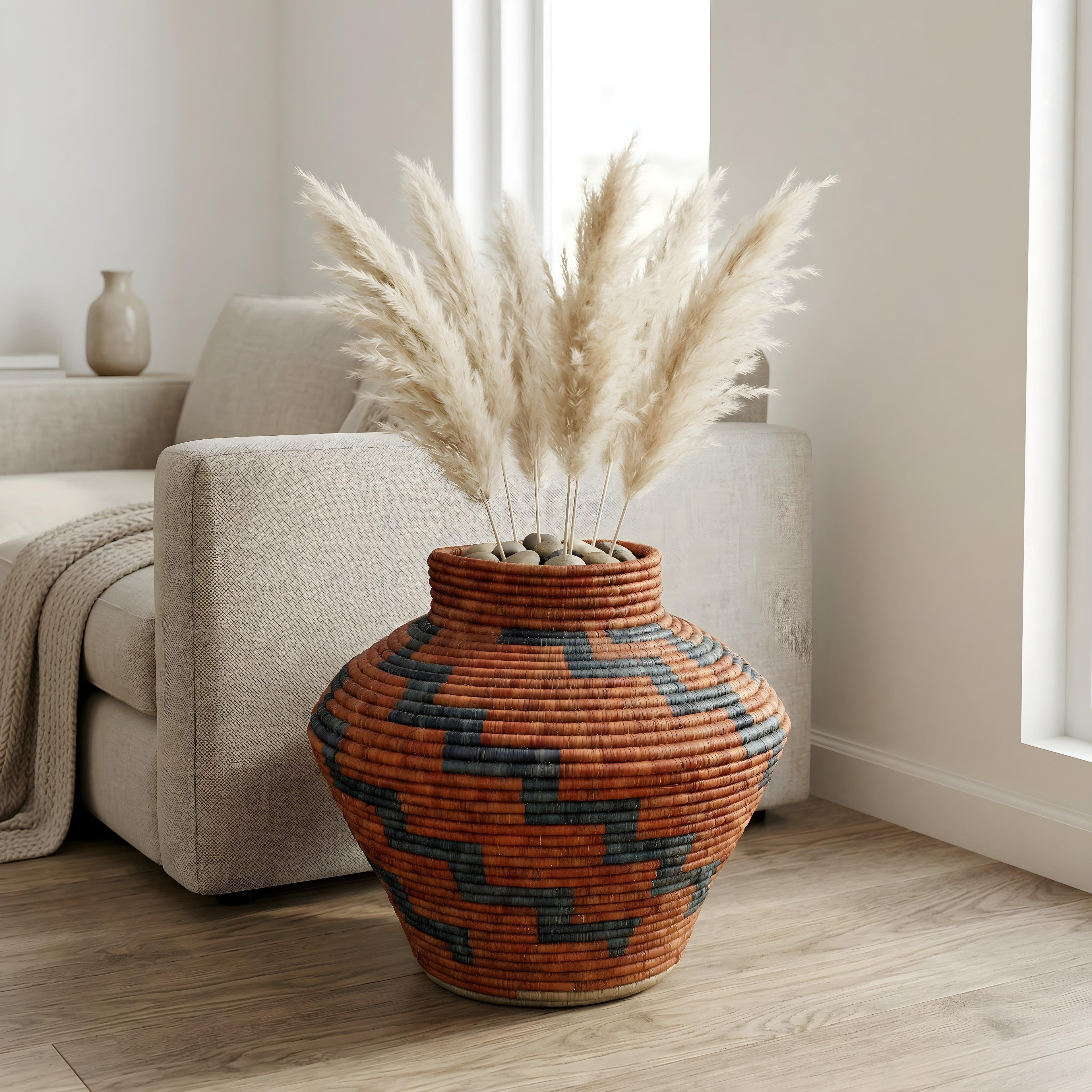 Terracotta Diamond Potter Vase I