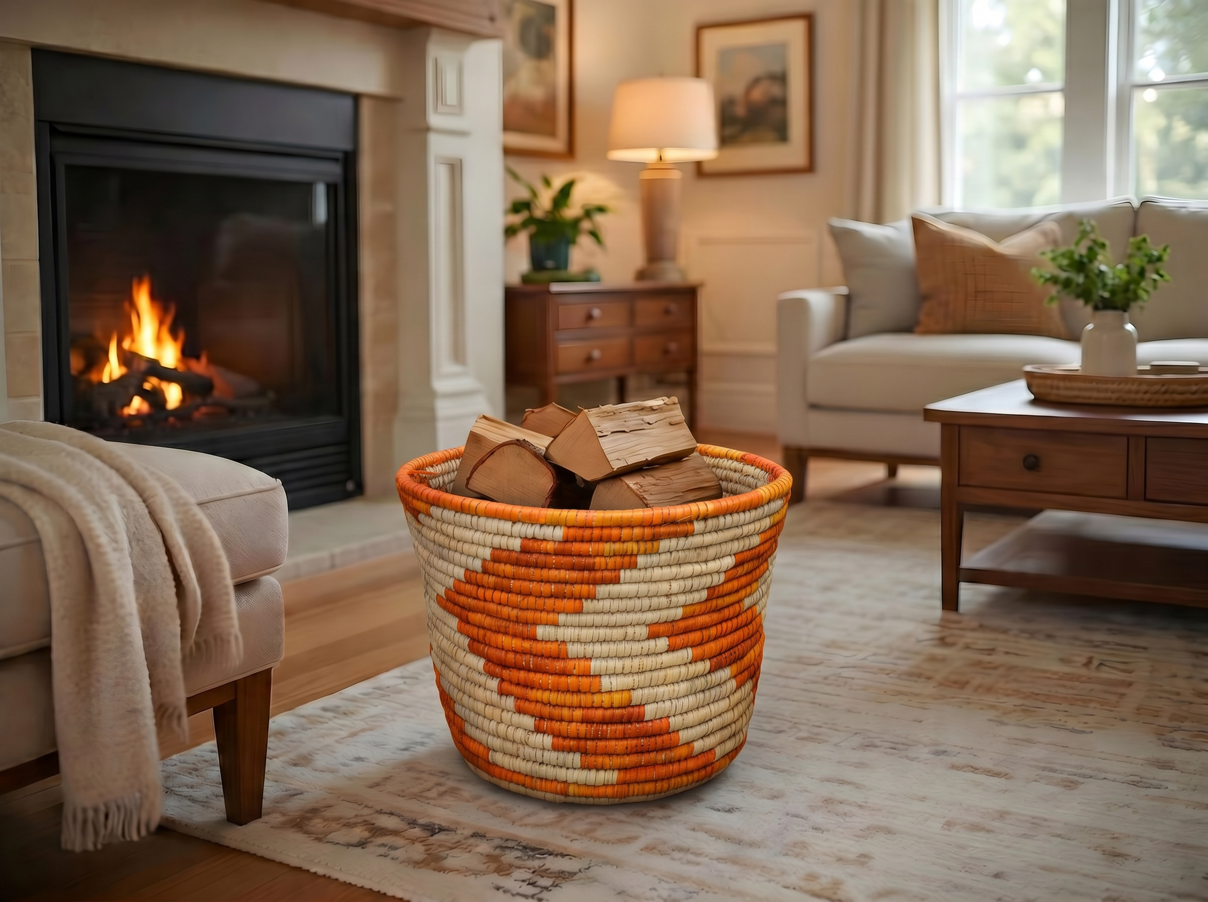 Amber Chevrons Planter Basket