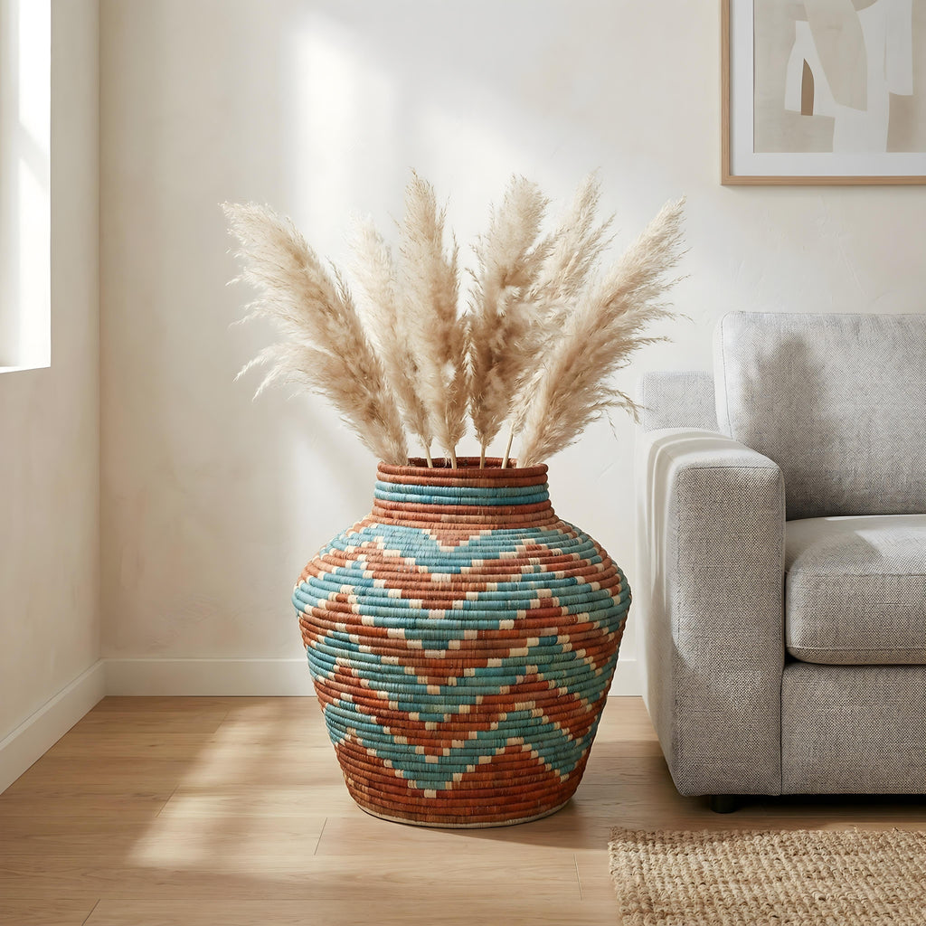 Turquoise Terracotta Potter Vase