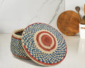 Sky Checkered Lidded Basket