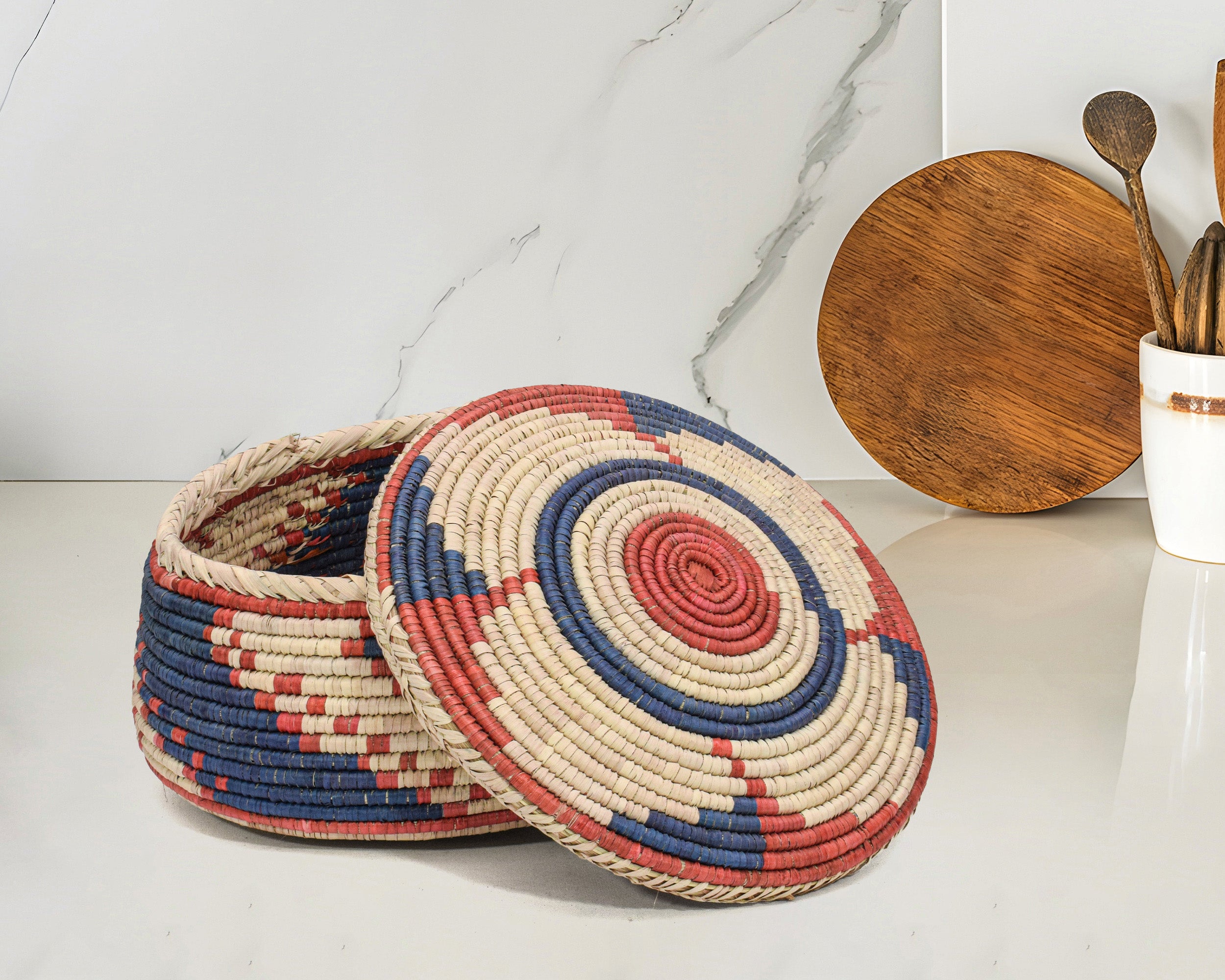 Blooming Flower Lidded Basket