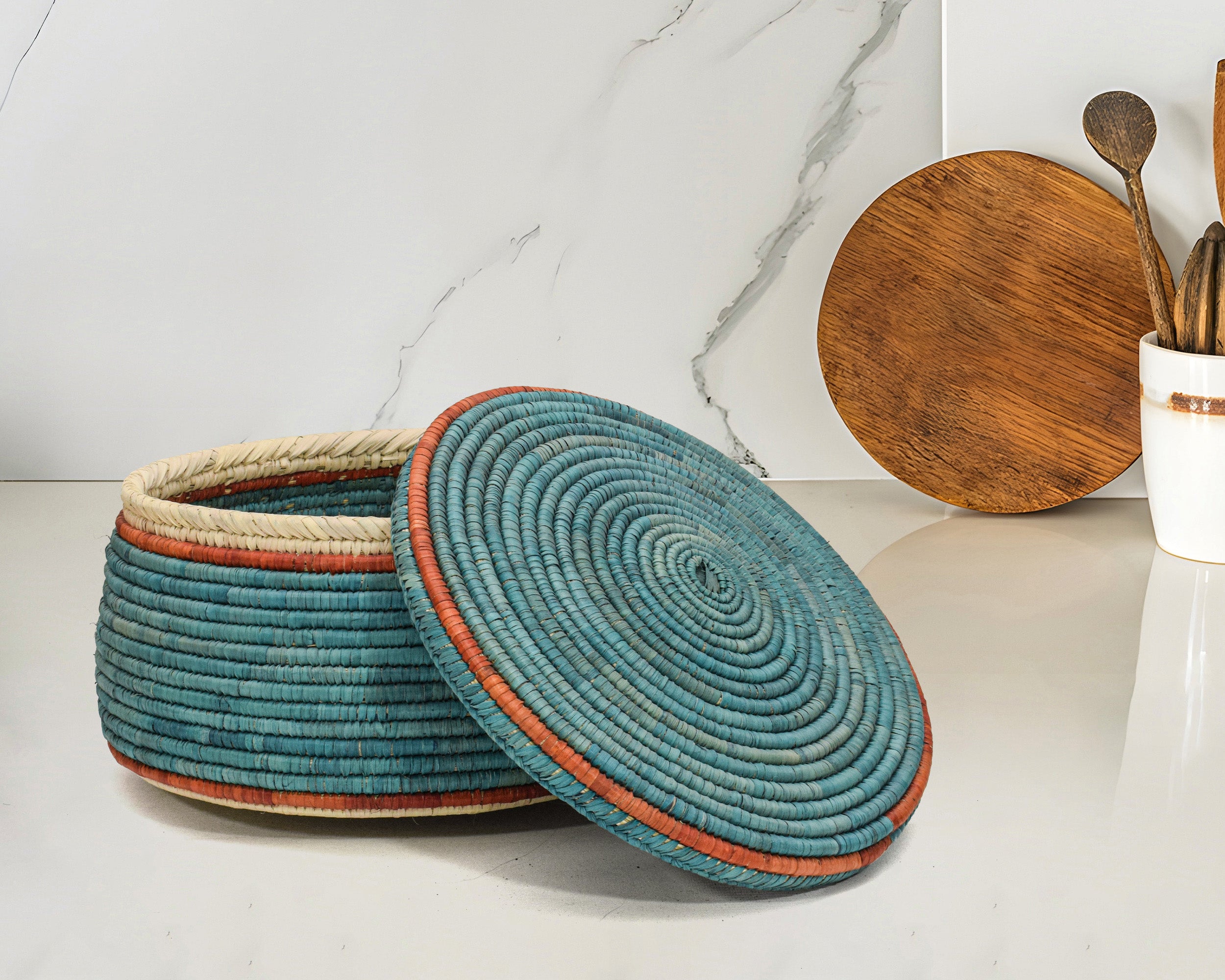 Turqouise Plain Lid Basket PR-645-12