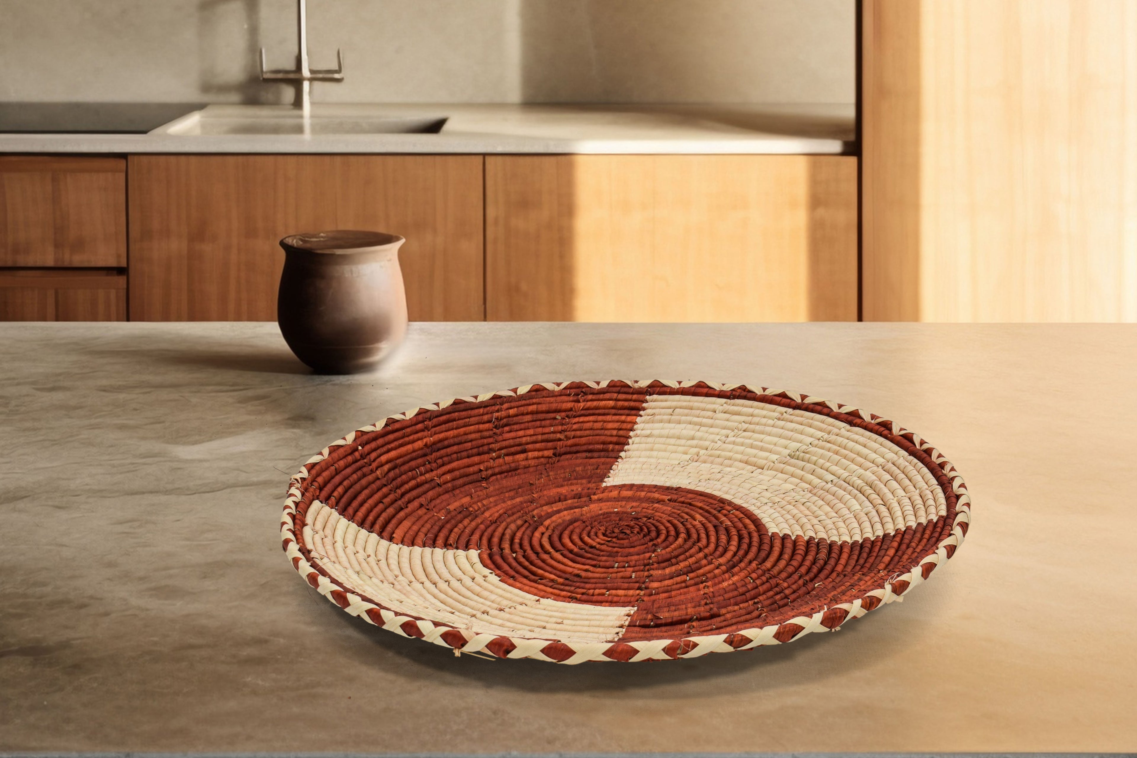 Rust Thunder Flat Basket 12-Inch Pl-346-12