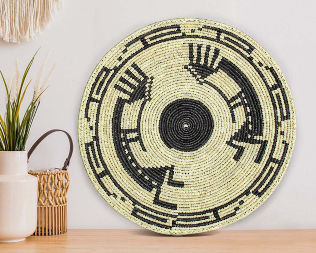 Black Kokopelli Basket 14-inch BSK-142-15