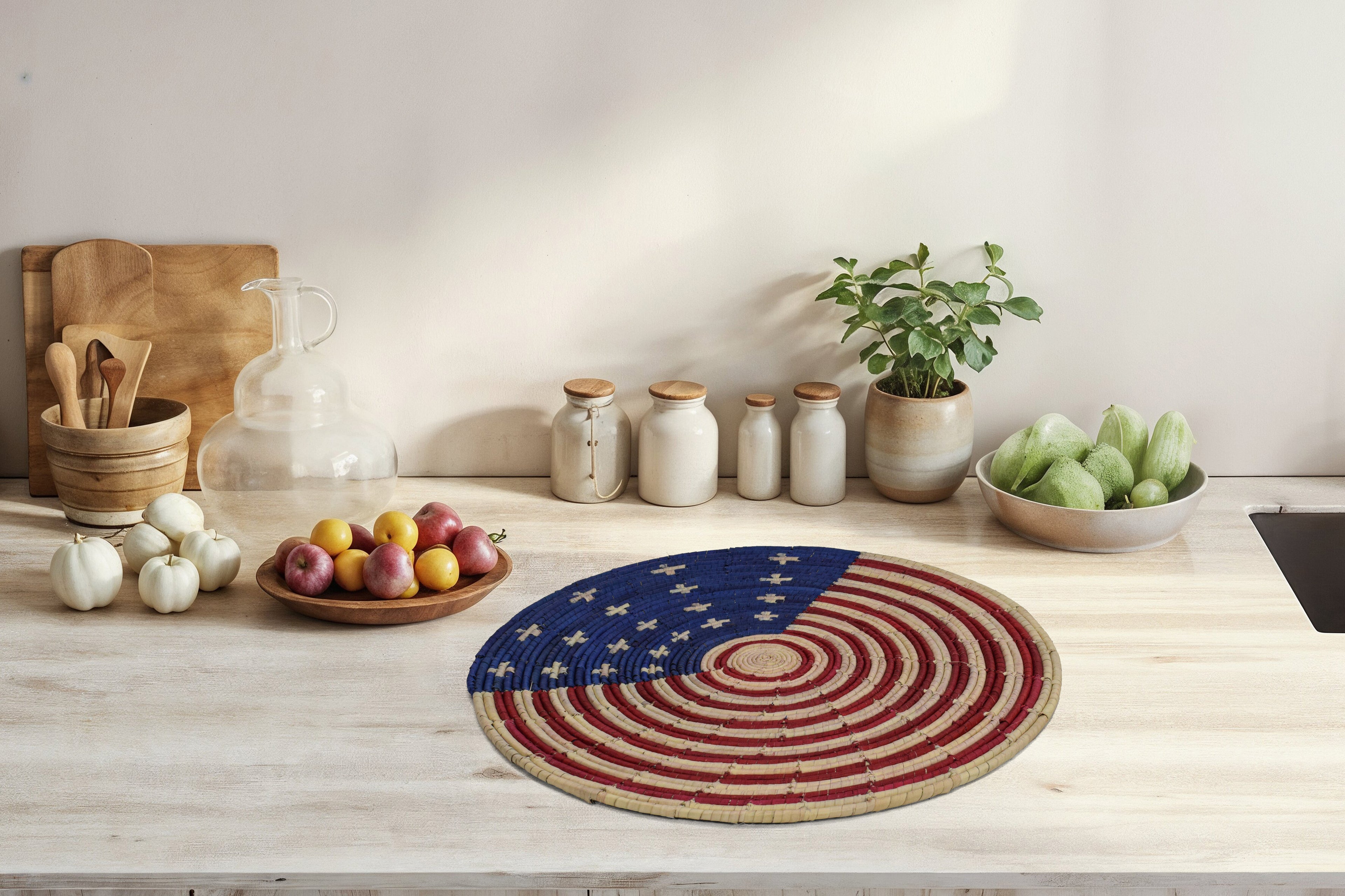 American Flag Flat Basket