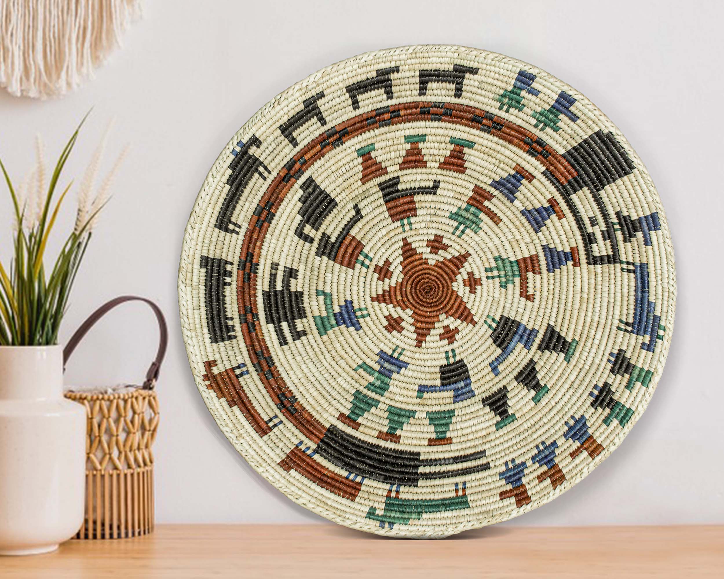 Tribal Tapestry Basket 14-inch BSK-168-15