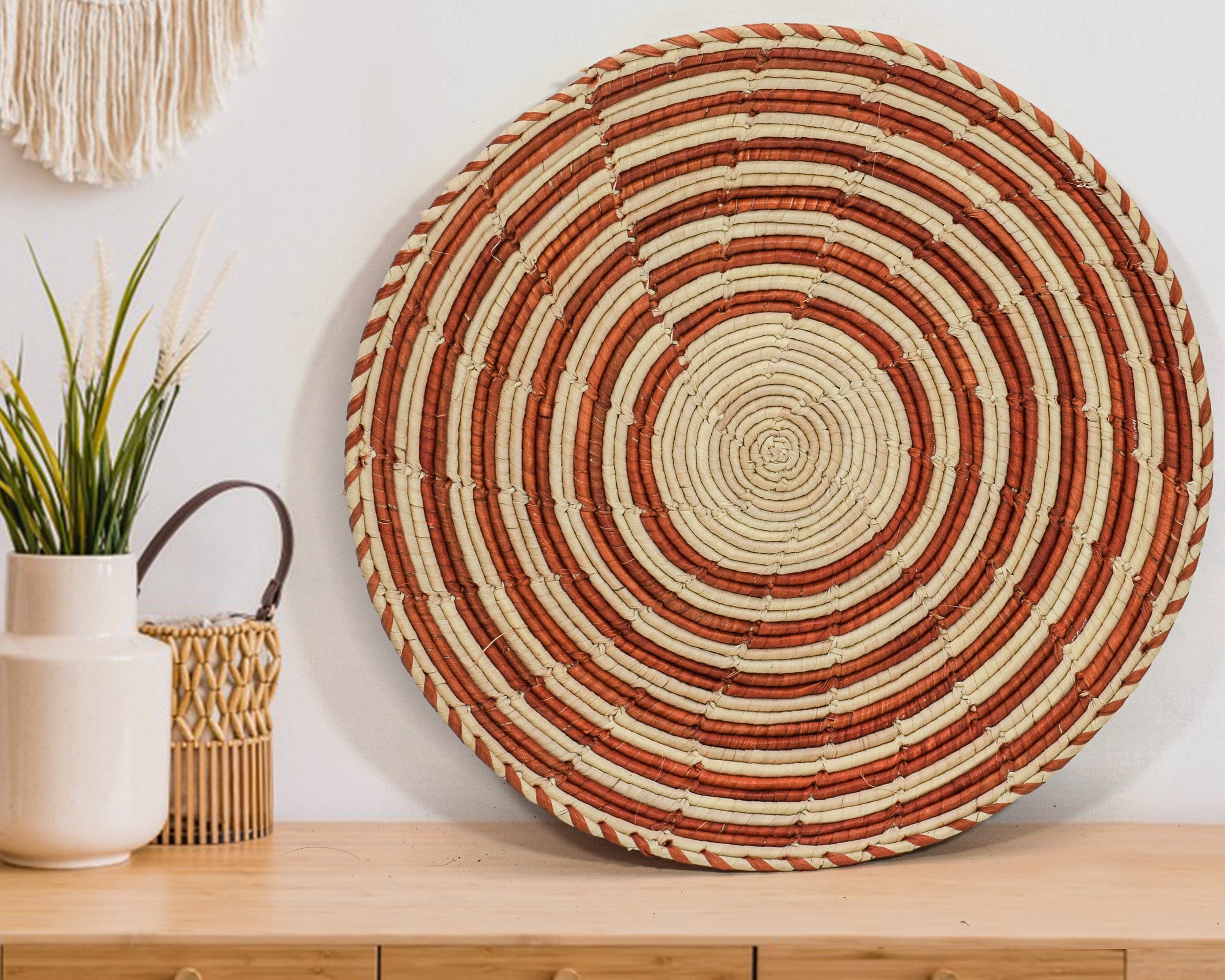 Rust Waves Flat Basket 12-inch