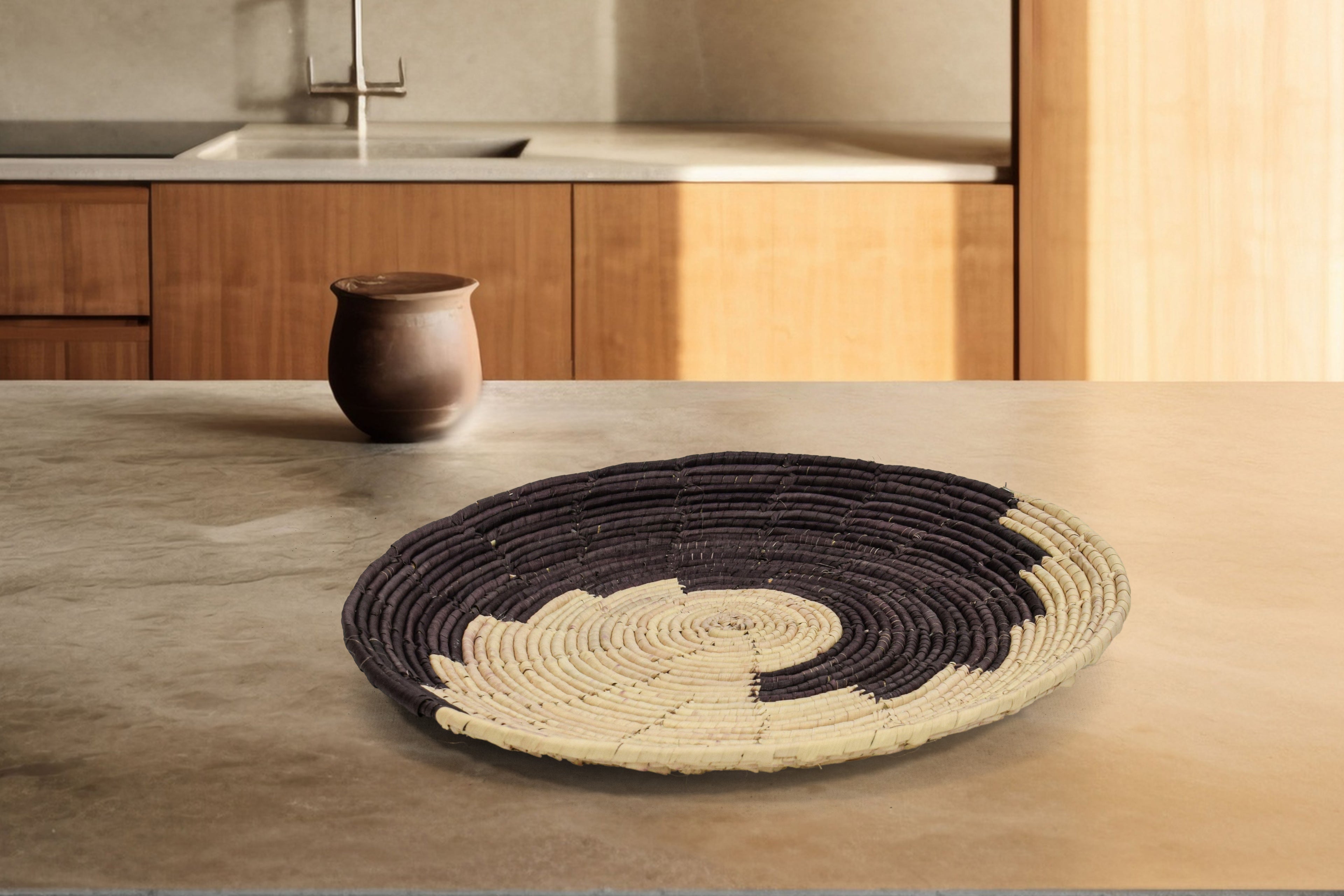 Dark Waves Flat Basket 12-inch