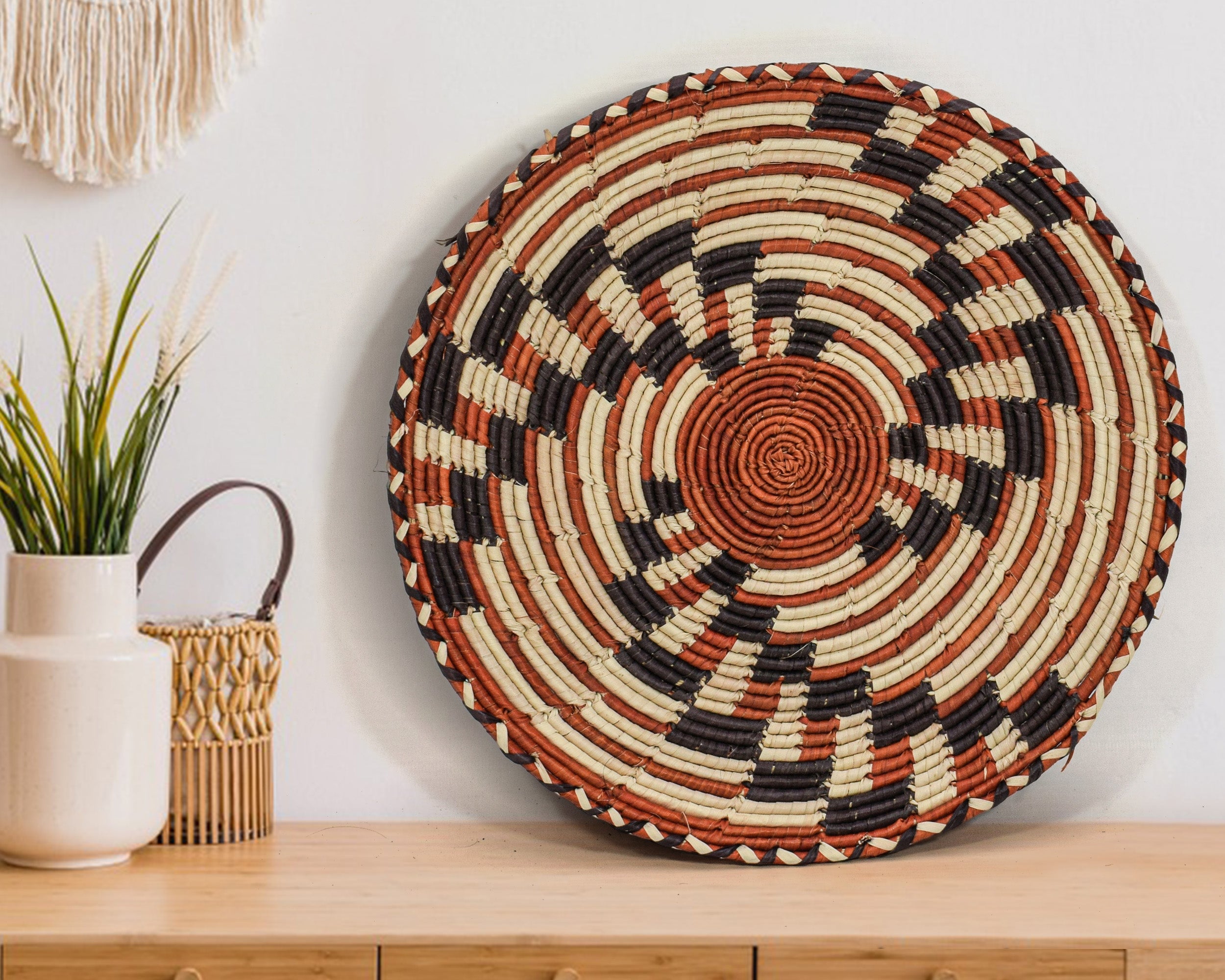 Rust Fan Flat Basket 12-inch