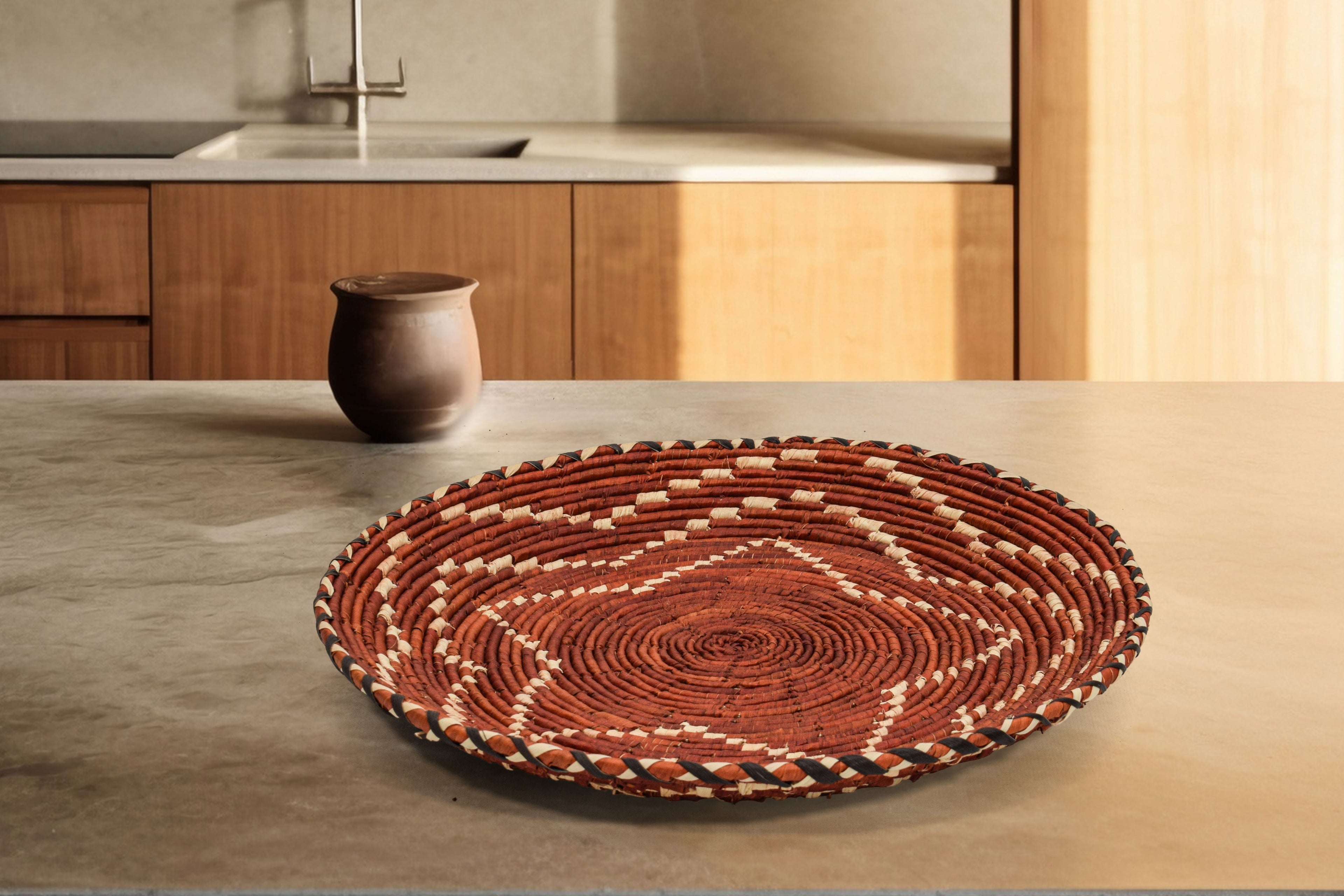 Fierry Red Flat Basket 12-inch