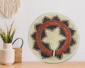 Bordered Navajo Inspired Star Basket 14-inch