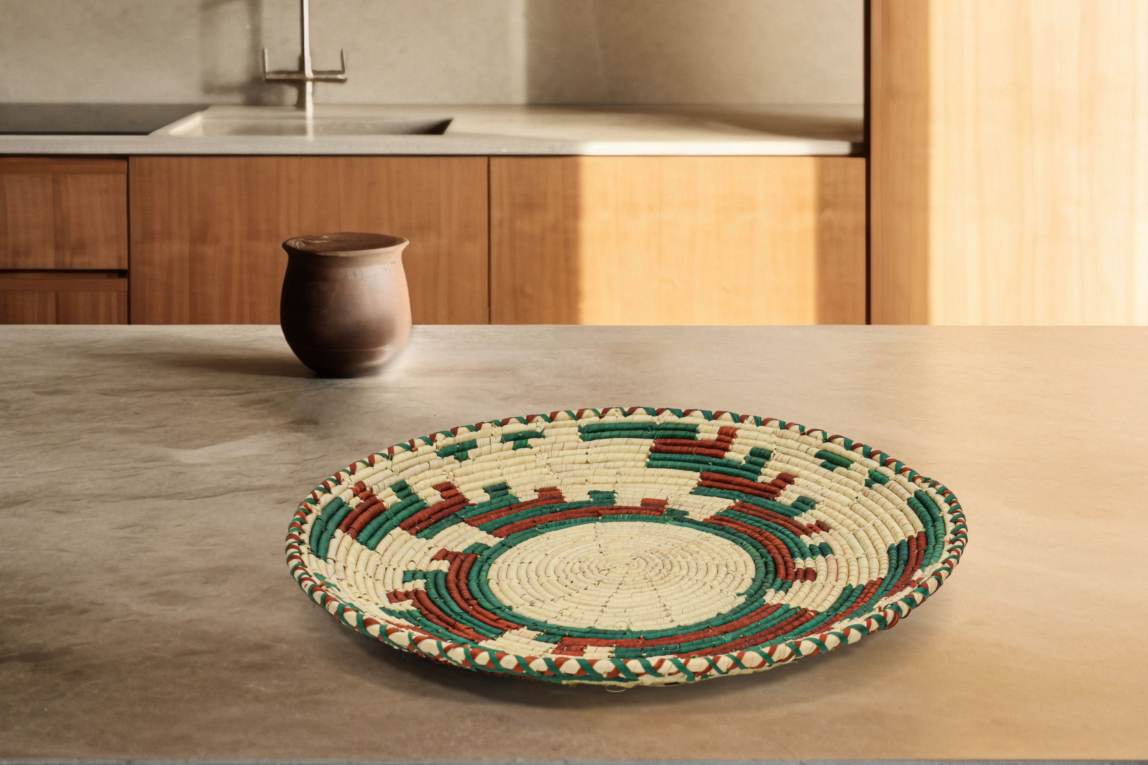 Turquoise Mesa Fan Flat Basket