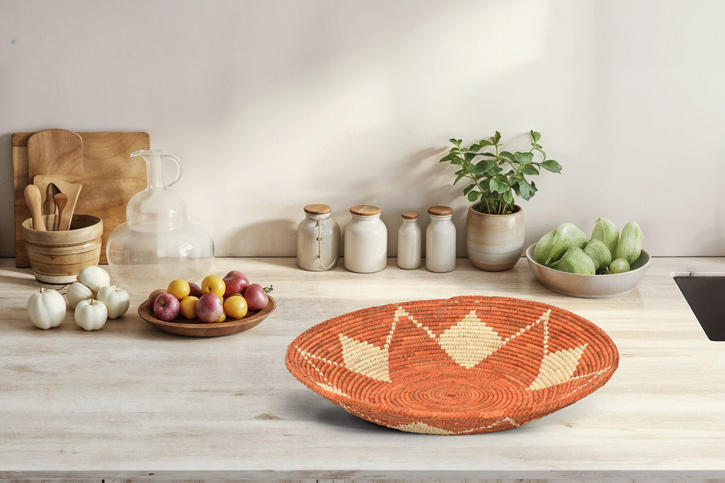 Orange Lotus Bowl Basket