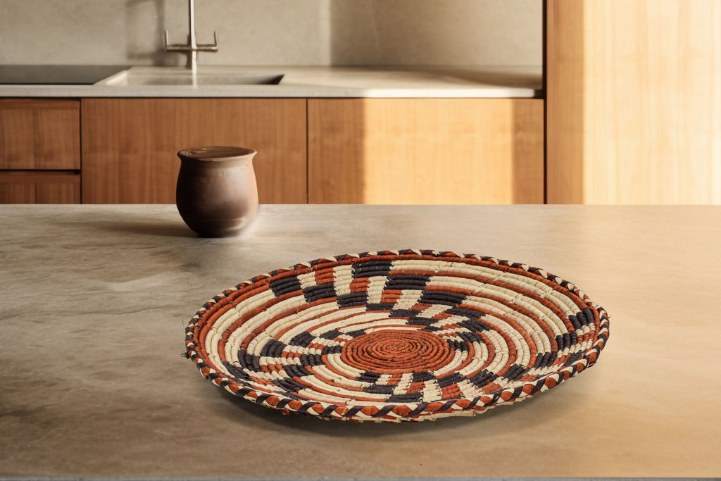 Rust Fan Flat Basket 12-inch