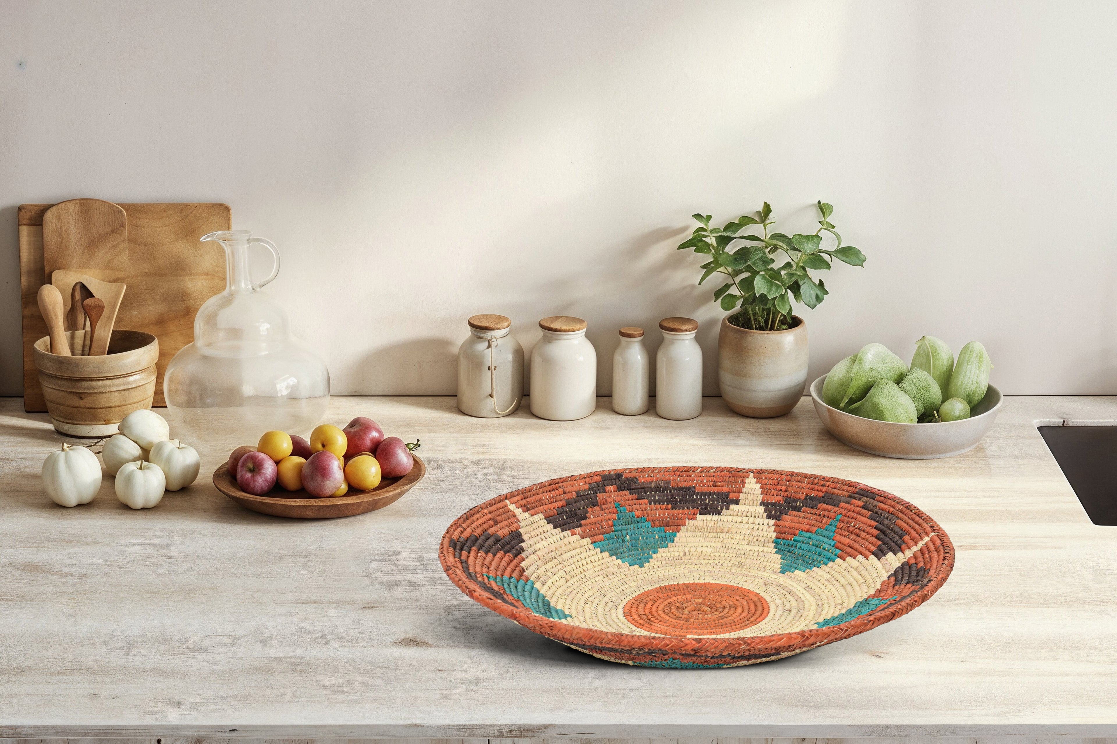 Rustic Lotus Bowl Basket