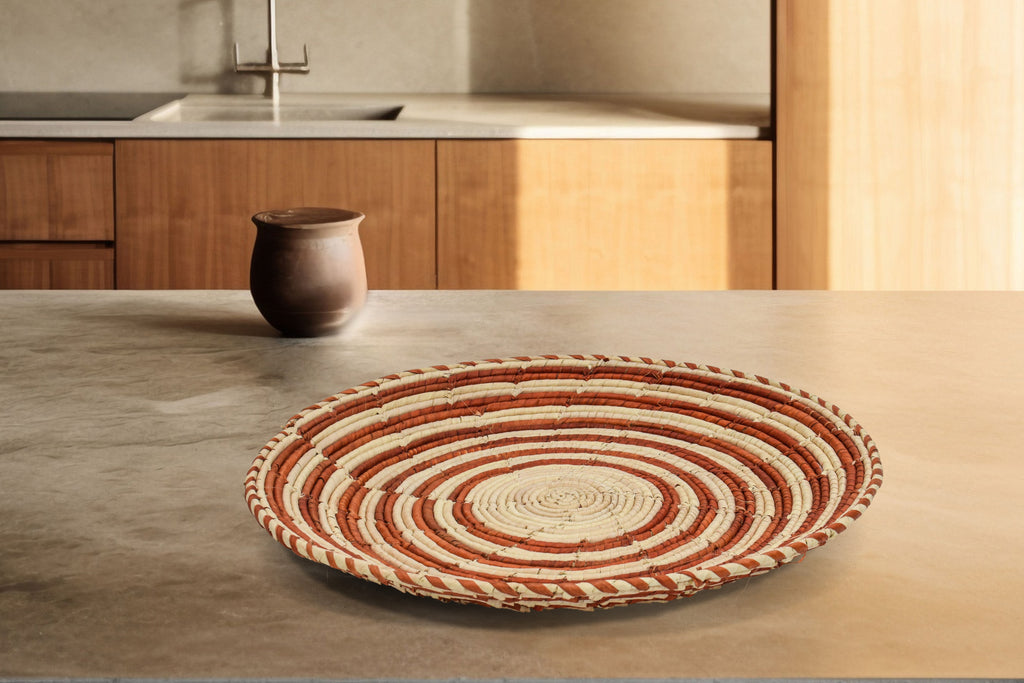 Rust Waves Flat Basket 12-inch