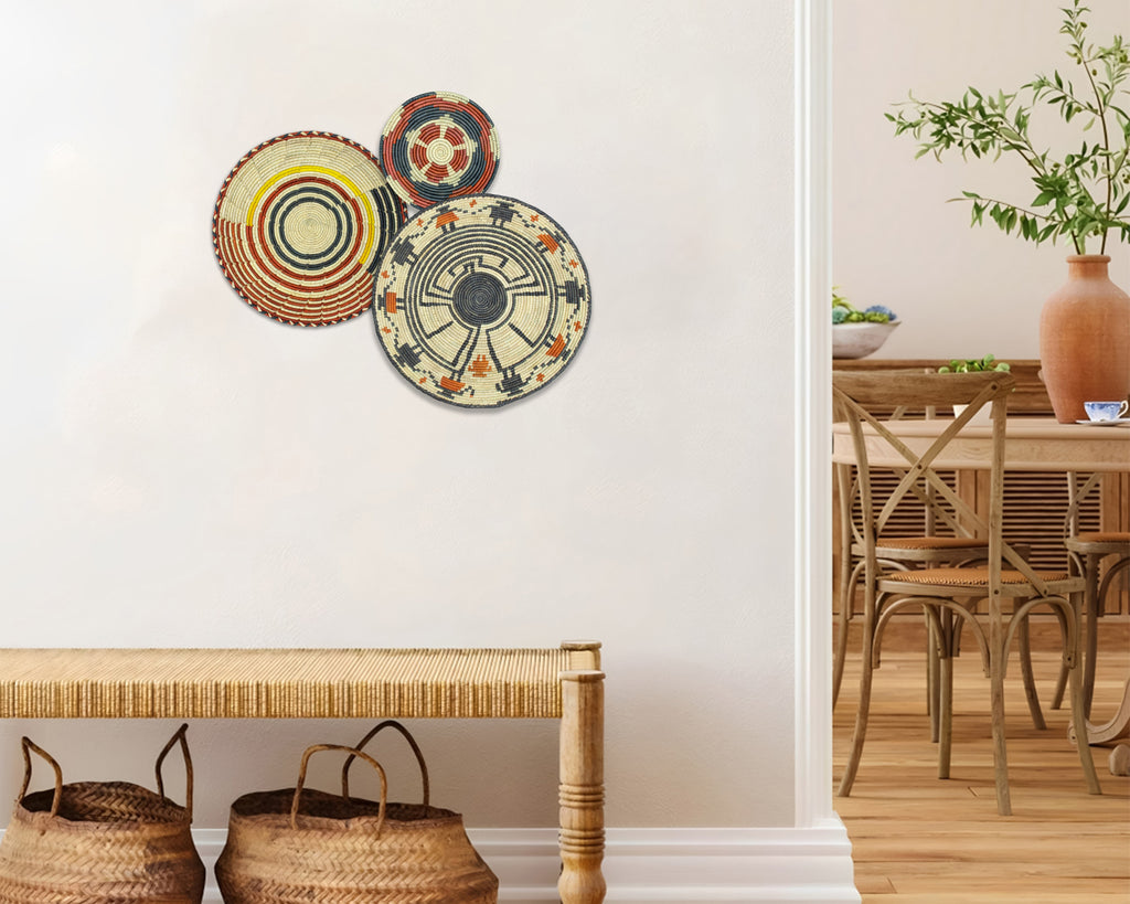 Set of 3 Handwoven wall baskets SET-211-3 N