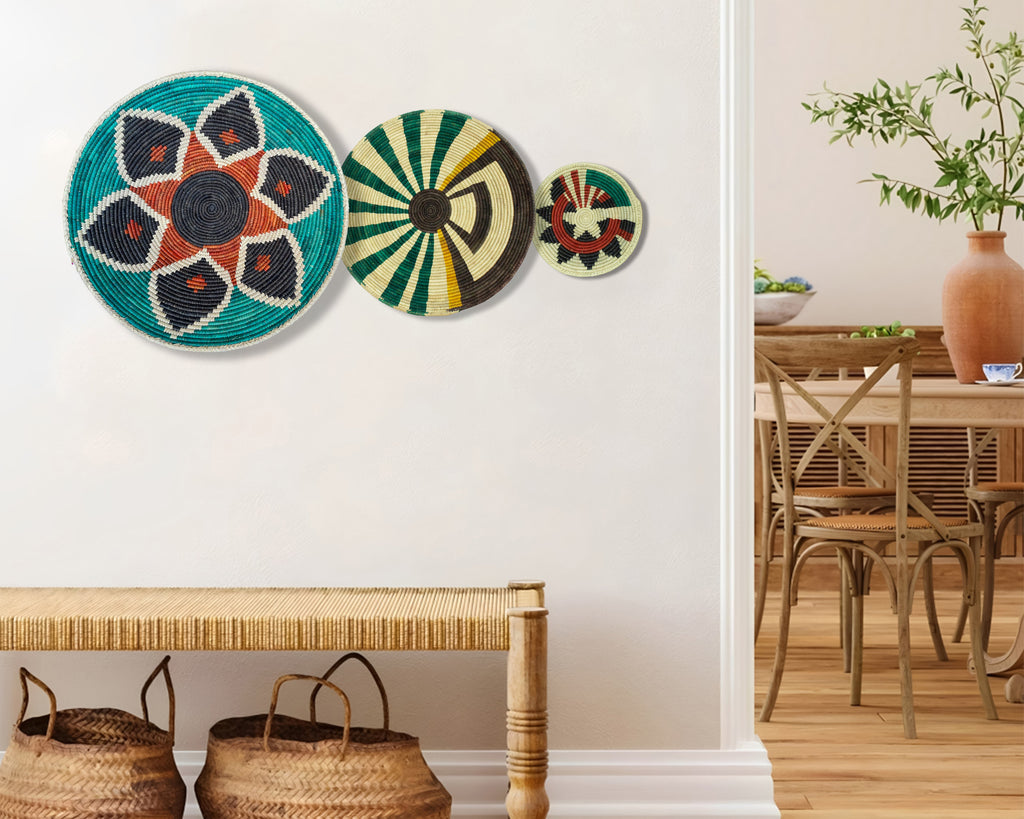 Set of 3 Handwoven wall baskets SET-206-3 N